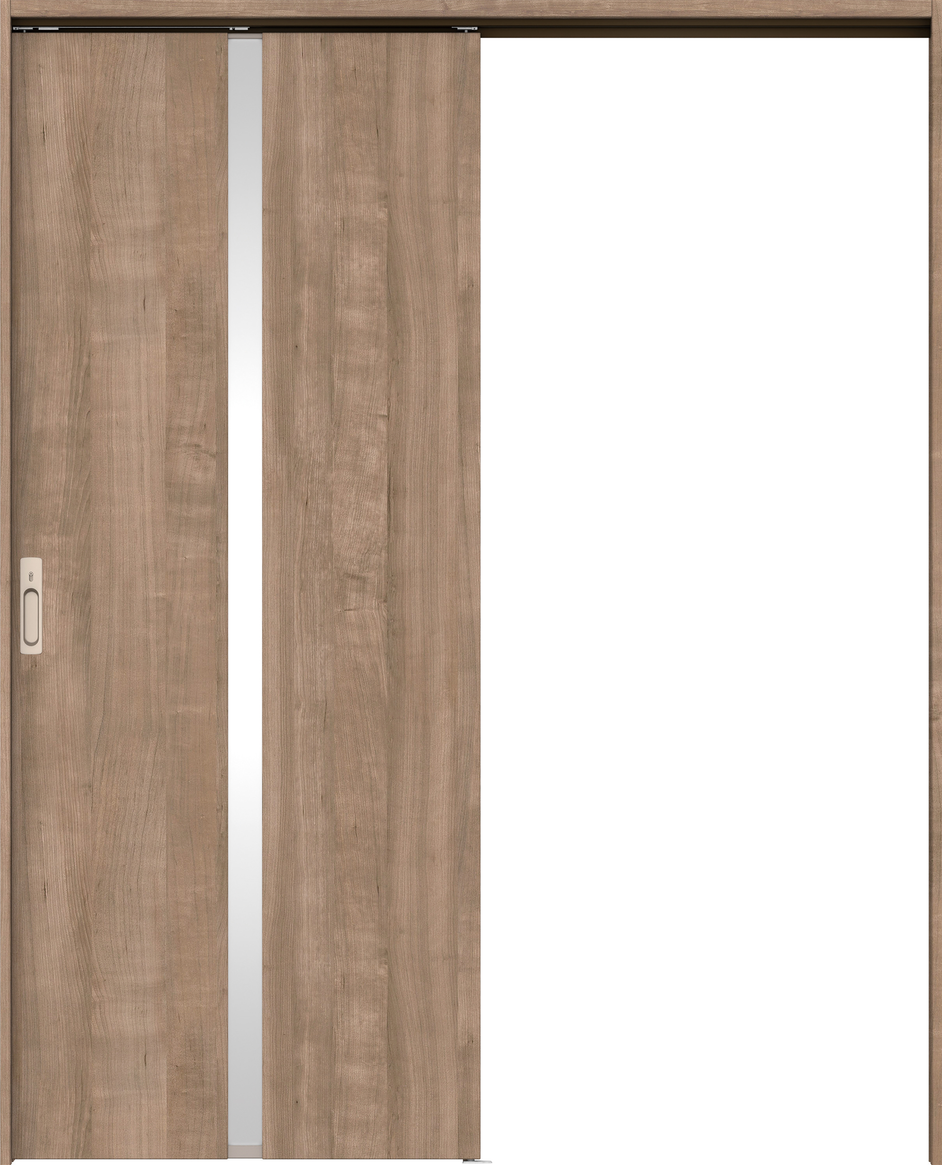 リビングドア　イエリア　吊戸・片引　扉セット　２Ｐデザイン　１６４５幅用　２０００高　〈トープグレー柄〉　左右兼用　カマ錠付　間仕切錠　ラクラクローズ付用