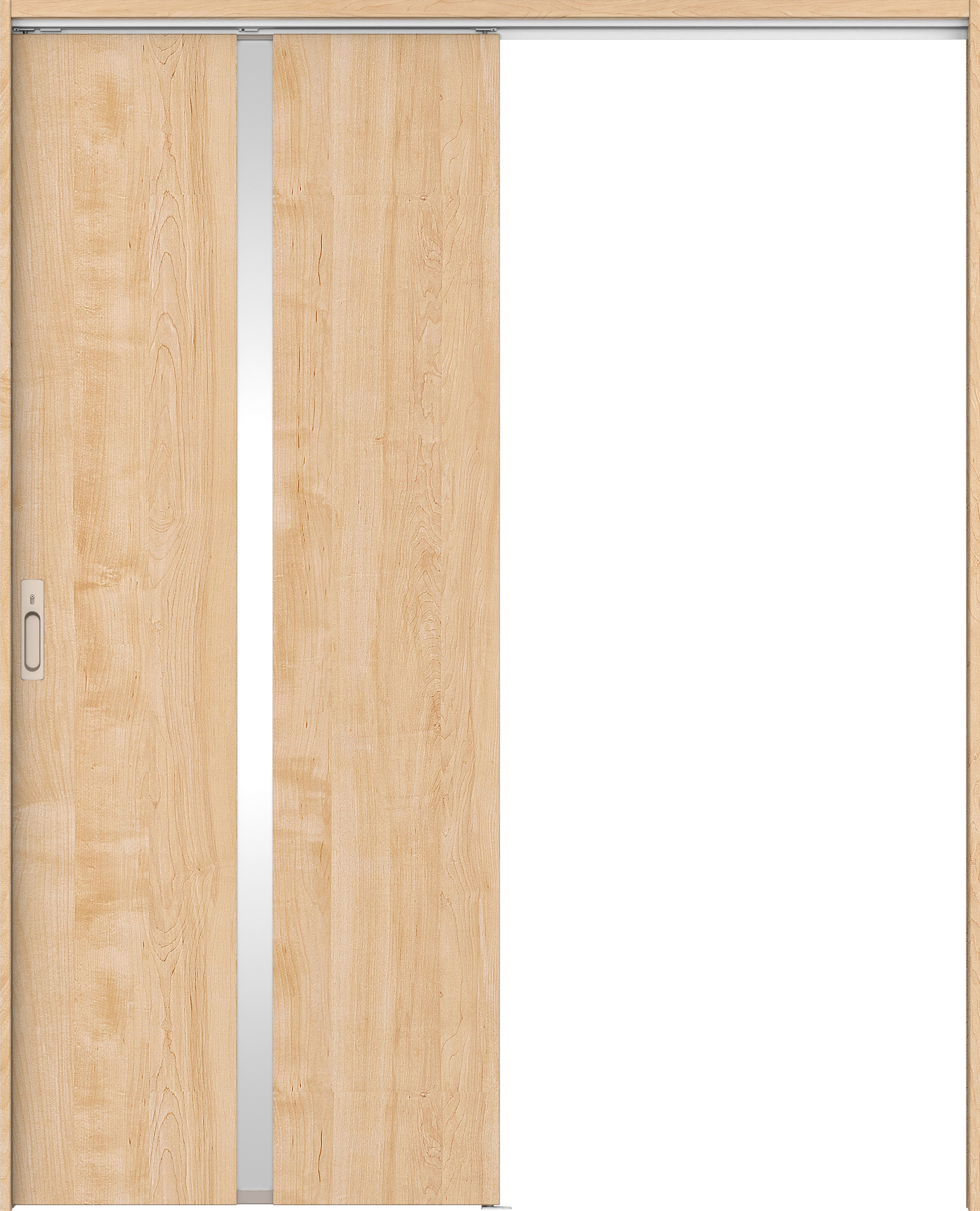 リビングドア　イエリア　吊戸・片引　扉セット　２Ｐデザイン　１６４５幅用　２０００高　〈ミルベージュ柄〉　左右兼用　カマ錠付　間仕切錠　ラクラクローズ付用