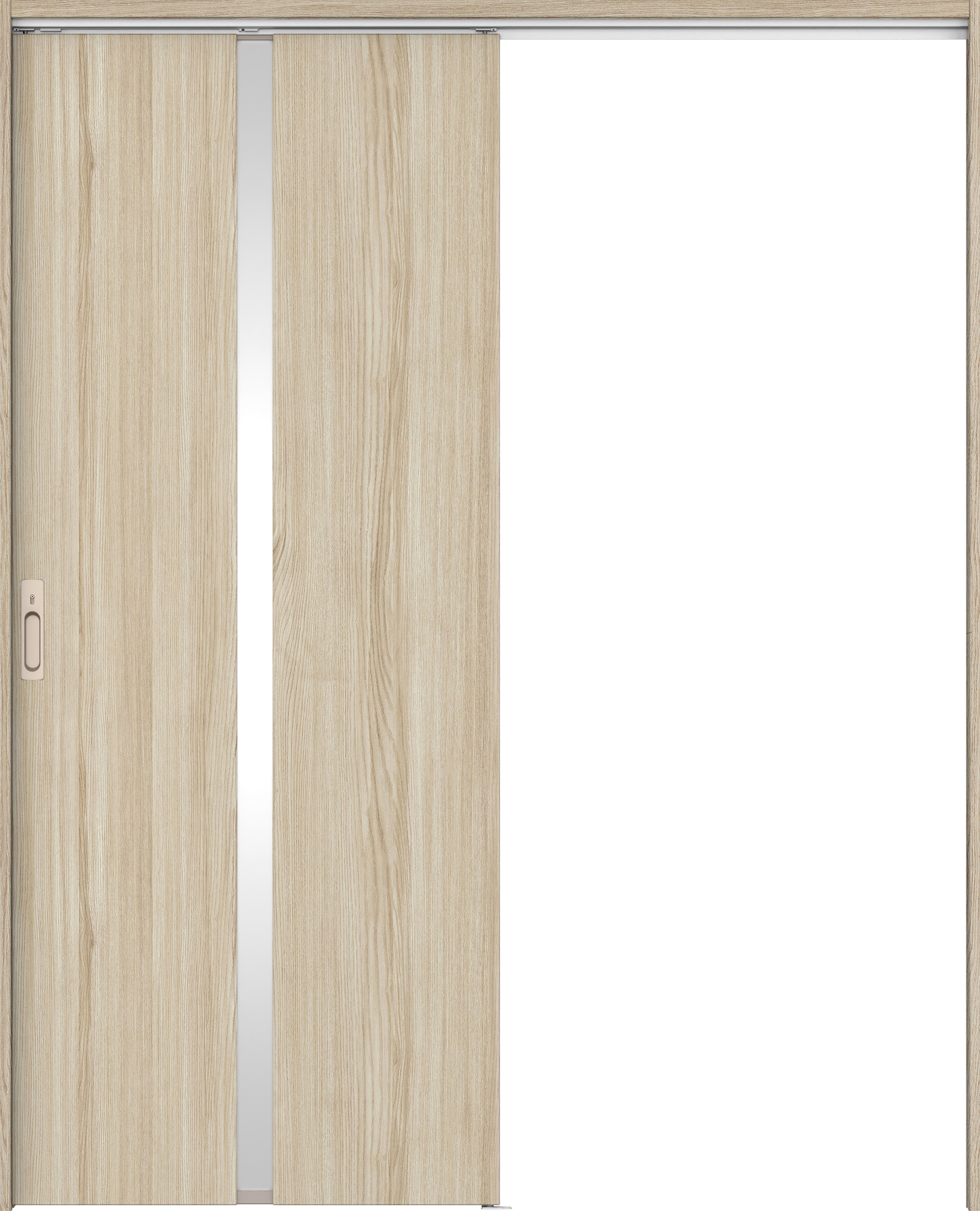 リビングドア　イエリア　吊戸・片引　扉セット　２Ｐデザイン　１６４５幅用　２０００高　〈ソフトグレージュ柄〉　左右兼用　カマ錠付　間仕切錠　ラクラクローズ付用