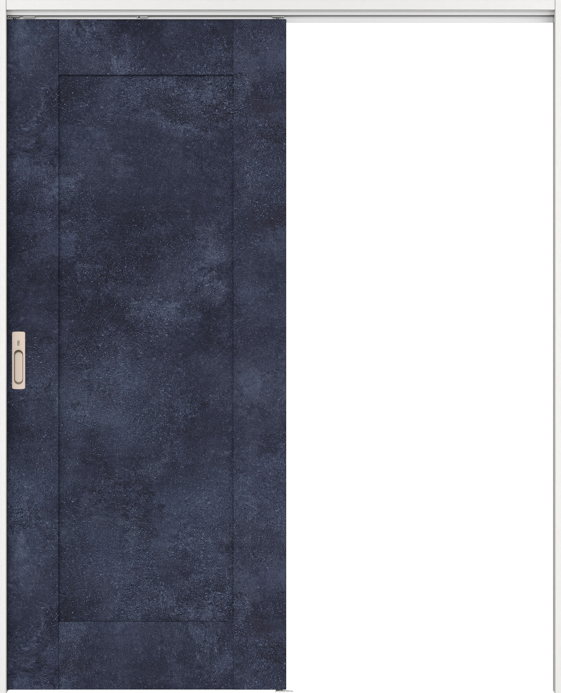 リビングドア　イエリア　吊戸・片引　扉セット　３８デザイン　１４５０幅用　２０００高　〈コバルトブルー柄〉　左右兼用　カマ錠付　間仕切錠　ラクラクローズ付用