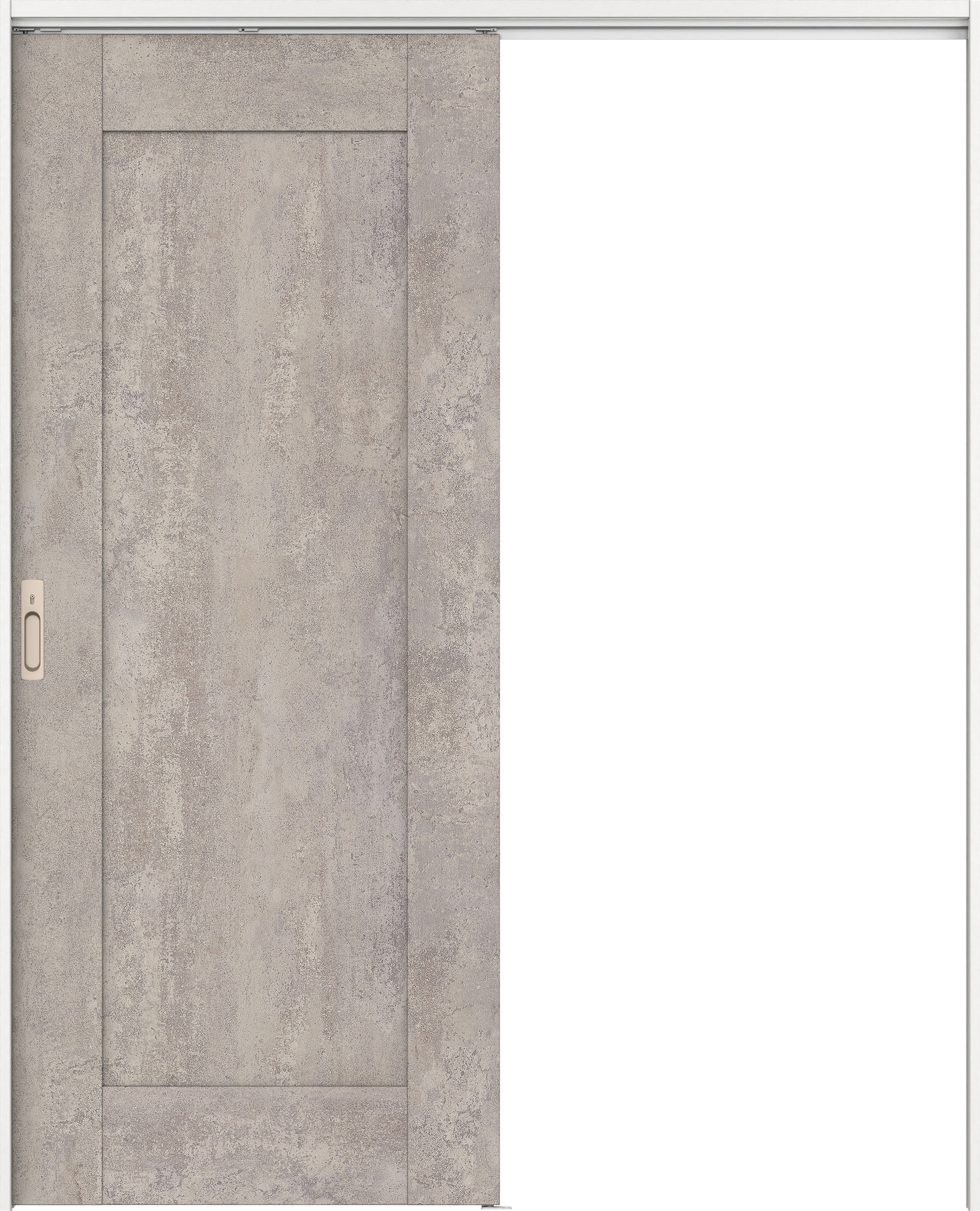 リビングドア　イエリア　吊戸・片引　扉セット　３８デザイン　１４５０幅用　２０００高　〈コンクリートグレー柄〉　左右兼用　カマ錠付　間仕切錠　ラクラクローズ付用