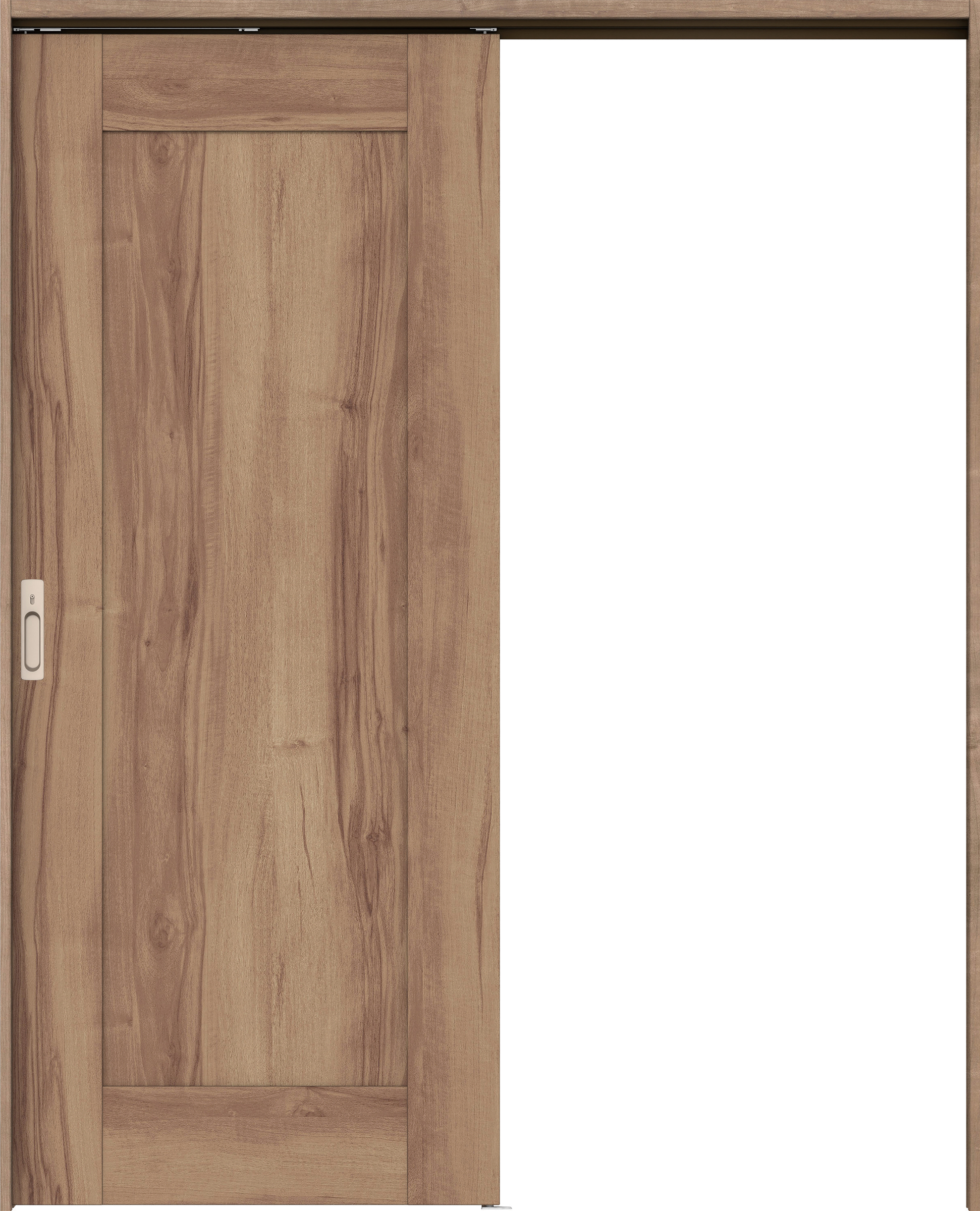 リビングドア　イエリア　吊戸・片引　扉セット　３８デザイン　１４５０幅用　２０００高　〈バームブラウン柄〉　左右兼用　カマ錠付　間仕切錠　ラクラクローズ付用