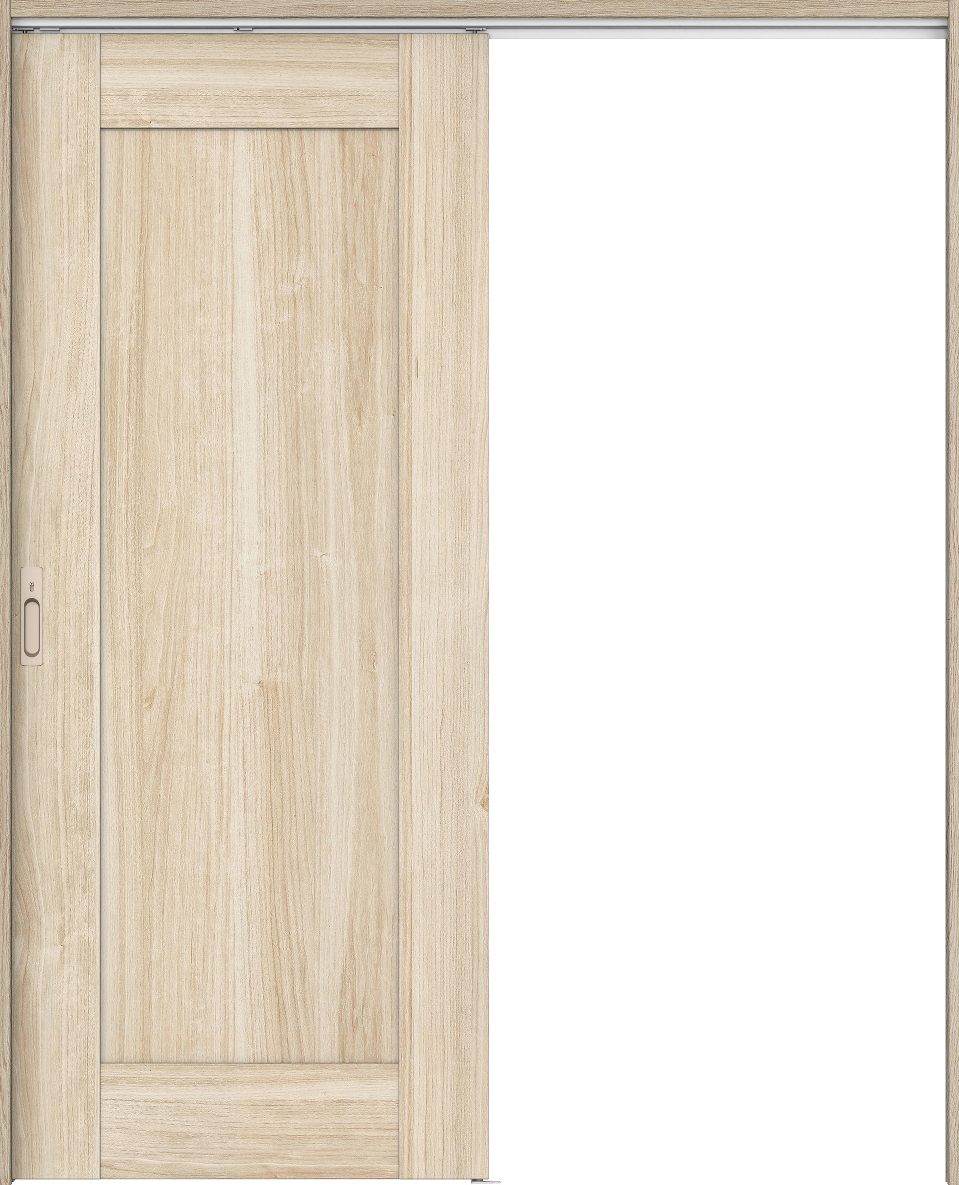 リビングドア　イエリア　吊戸・片引　扉セット　３８デザイン　１４５０幅用　２０００高　〈コットンベージュ柄〉　左右兼用　カマ錠付　間仕切錠　ラクラクローズ付用