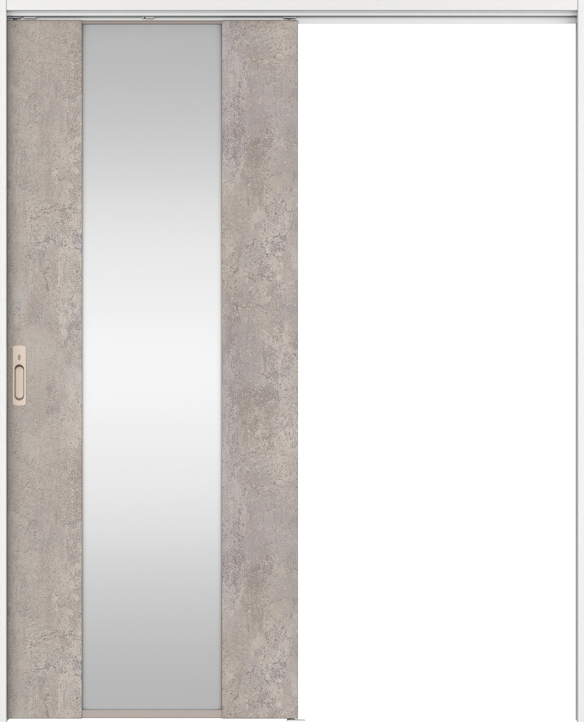 リビングドア　イエリア　吊戸・片引　扉セット　４Ｐデザイン　１７４５幅用　２０００高　〈コンクリートグレー柄〉　左右兼用　カマ錠付　間仕切錠　ラクラクローズ付用