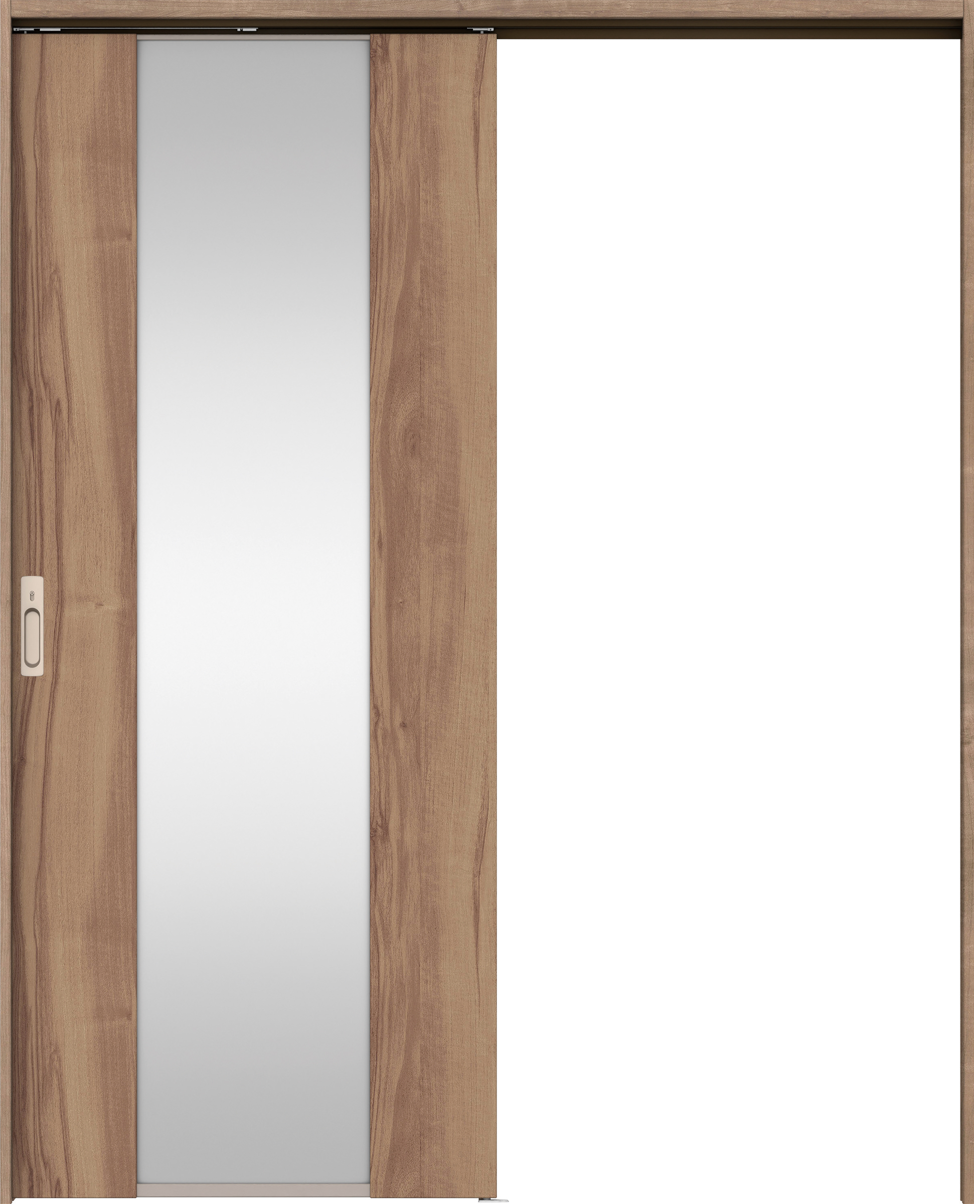 リビングドア　イエリア　吊戸・片引　扉セット　４Ｐデザイン　１７４５幅用　２０００高　〈バームブラウン柄〉　左右兼用　カマ錠付　間仕切錠　ラクラクローズ付用