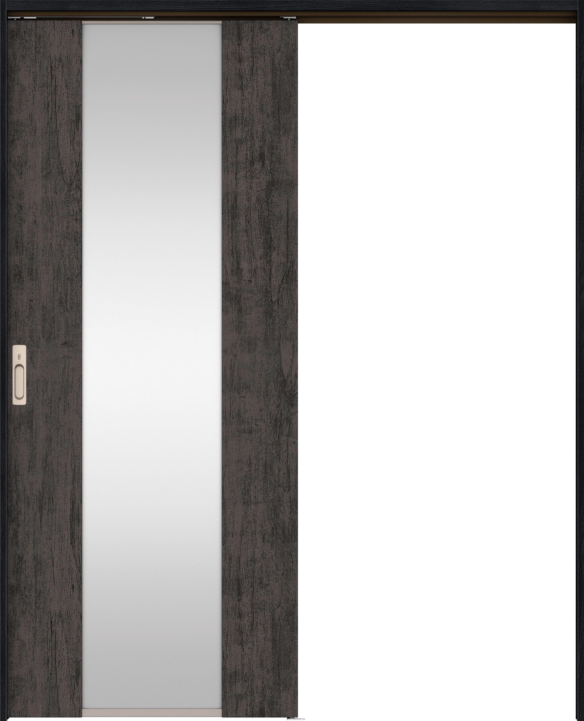 リビングドア　イエリア　吊戸・片引　扉セット　４Ｐデザイン　１７４５幅用　２０００高　〈ドライブラック柄〉　左右兼用　カマ錠付　間仕切錠　ラクラクローズ付用