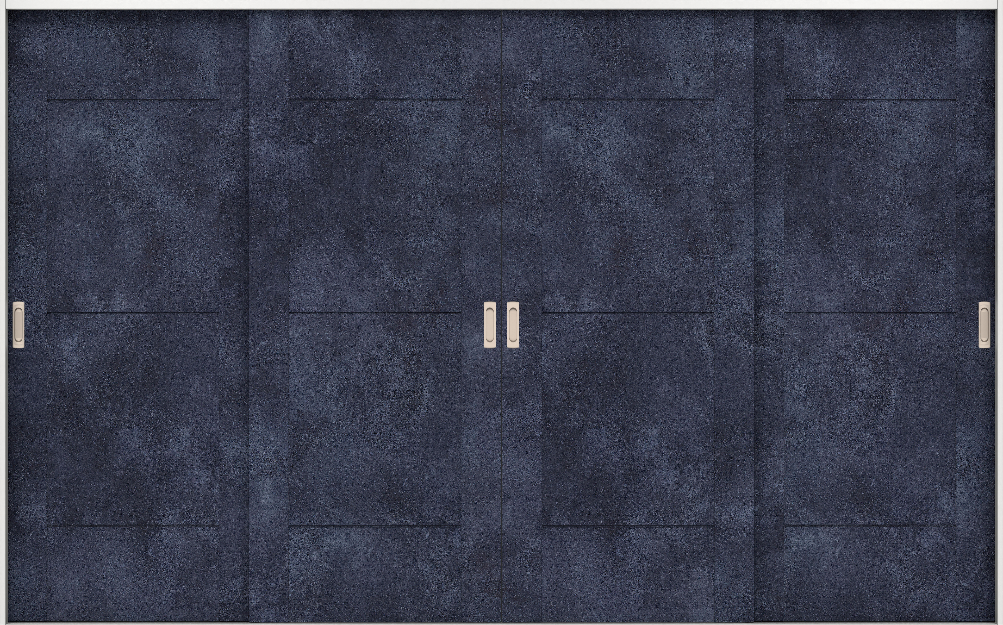 リビングドア　イエリア　引戸・４枚引違　扉セット　Ｂ９デザイン　３２６６幅用　２０００高　〈コバルトブルー柄〉　左右兼用　錠なし　ラクラクローズ付