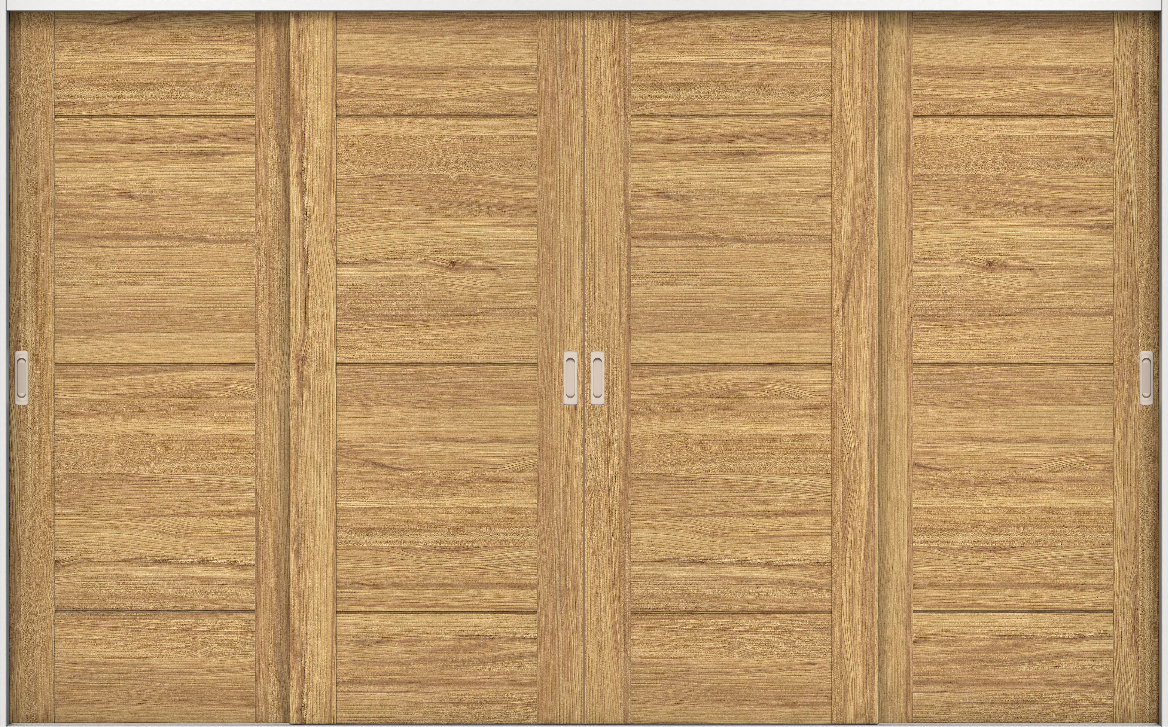 リビングドア　イエリア　引戸・４枚引違　扉セット　Ｂ９デザイン　３２６６幅用　２０００高　〈シナモンブラウン柄〉　左右兼用　錠なし　ラクラクローズ付