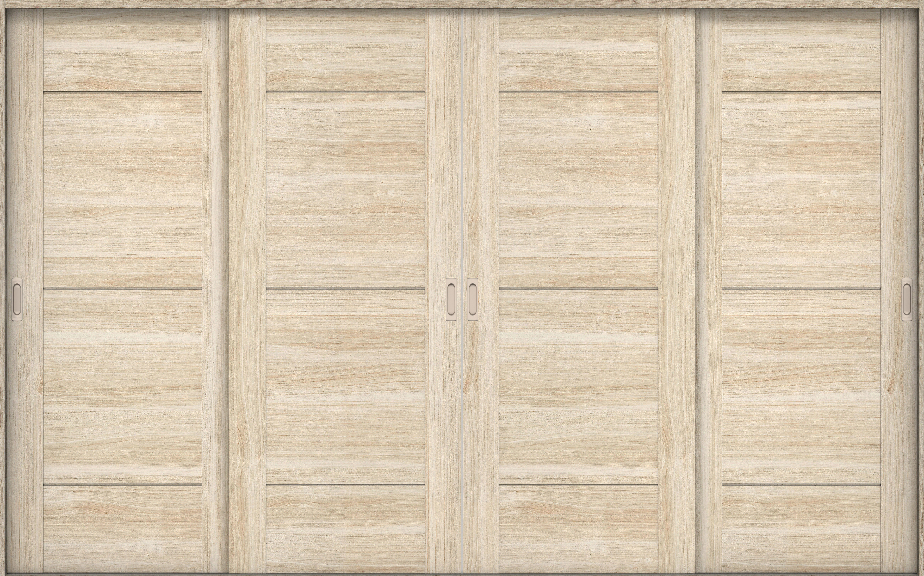 リビングドア　イエリア　引戸・４枚引違　扉セット　Ｂ９デザイン　３２６６幅用　２０００高　〈コットンベージュ柄〉　左右兼用　錠なし　ラクラクローズ付