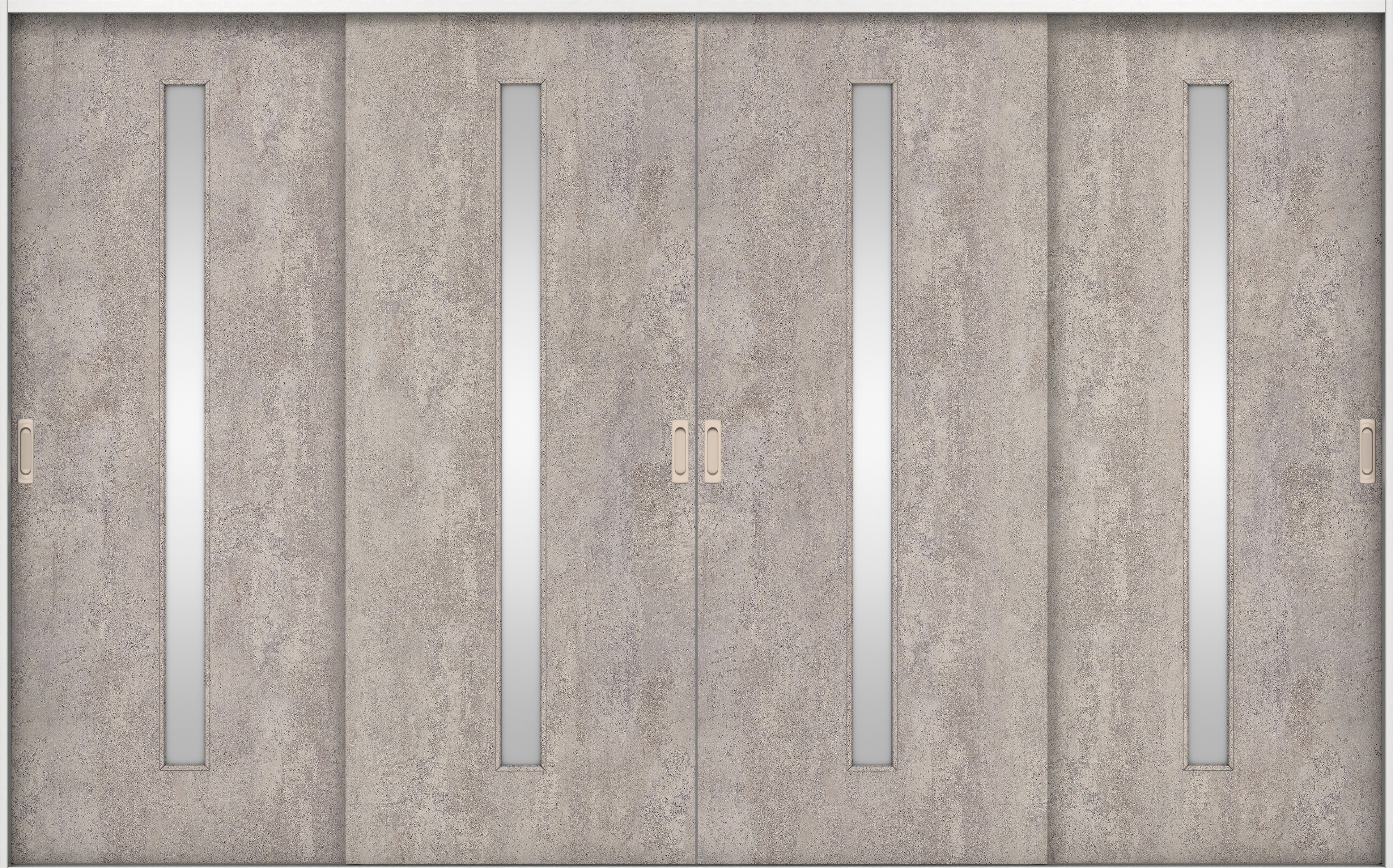 リビングドア　イエリア　引戸・４枚引違　扉セット　Ｃ４デザイン　３２６６幅用　２０００高　〈コンクリートグレー柄〉　左右兼用　錠なし　ラクラクローズ付