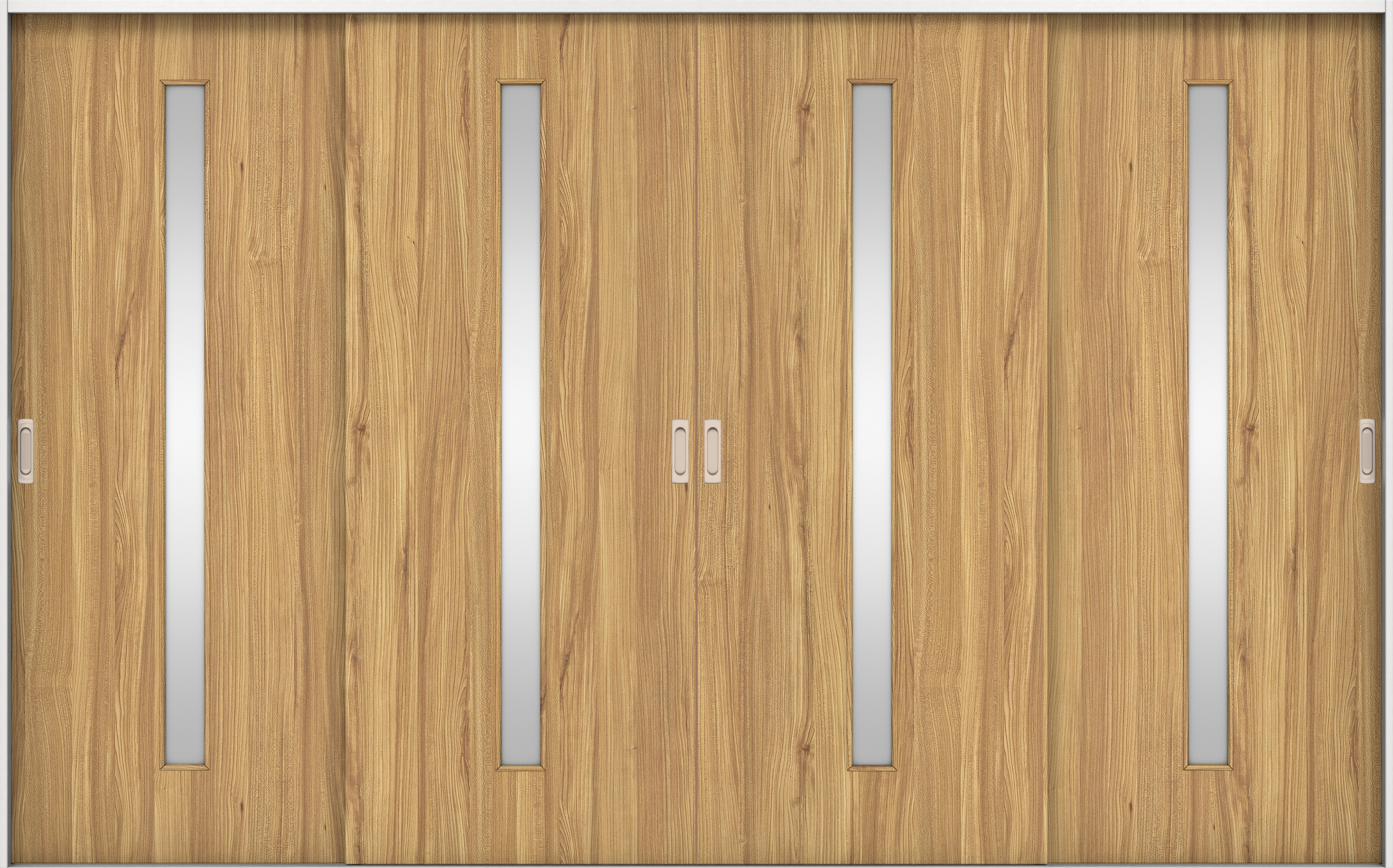 リビングドア　イエリア　引戸・４枚引違　扉セット　Ｃ４デザイン　３２６６幅用　２０００高　〈シナモンブラウン柄〉　左右兼用　錠なし　ラクラクローズ付