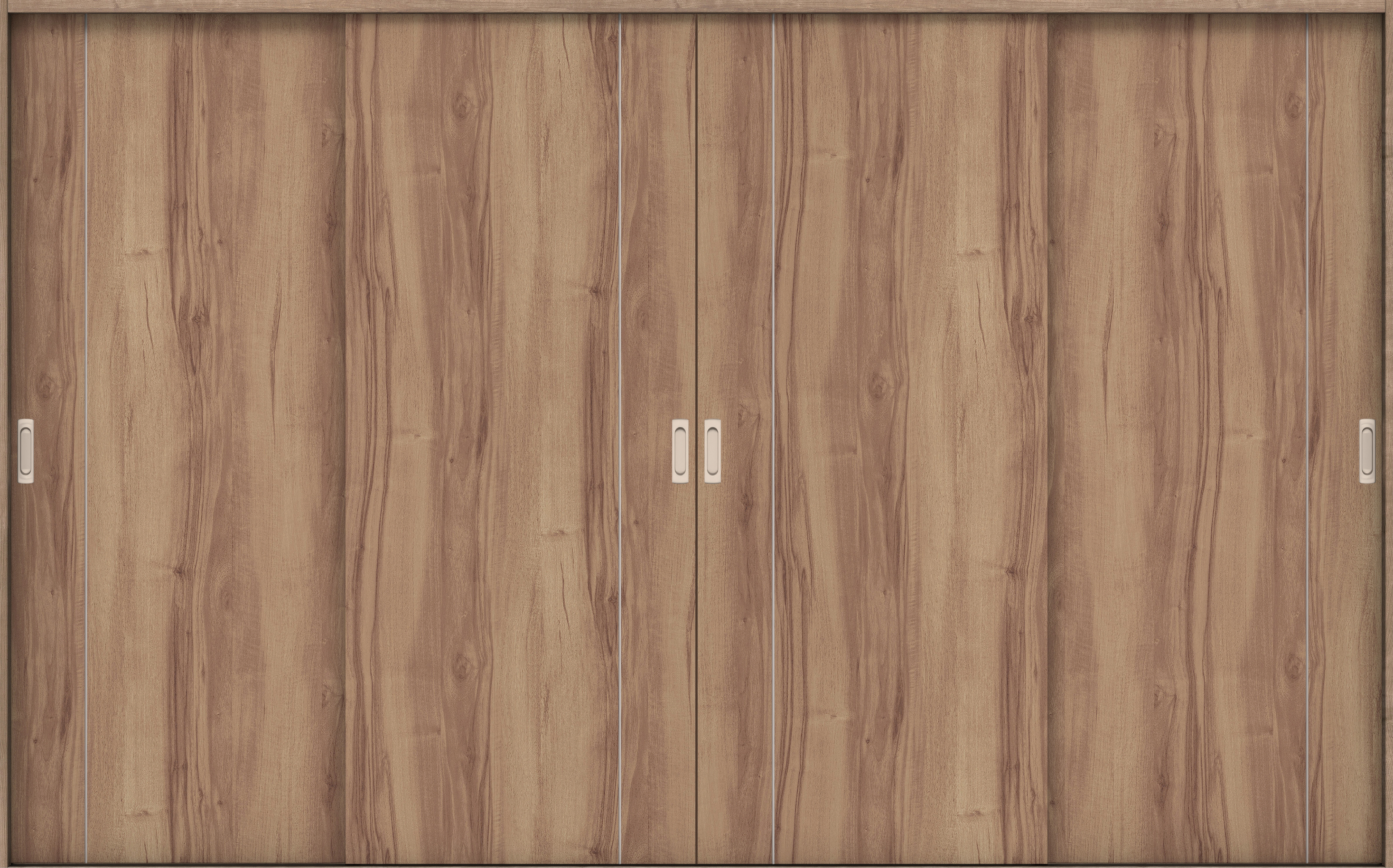 リビングドア　イエリア　引戸・４枚引違　扉セット　Ｄ３デザイン　３２６６幅用　２０００高　〈バームブラウン柄〉　左右兼用　錠なし　ラクラクローズ付