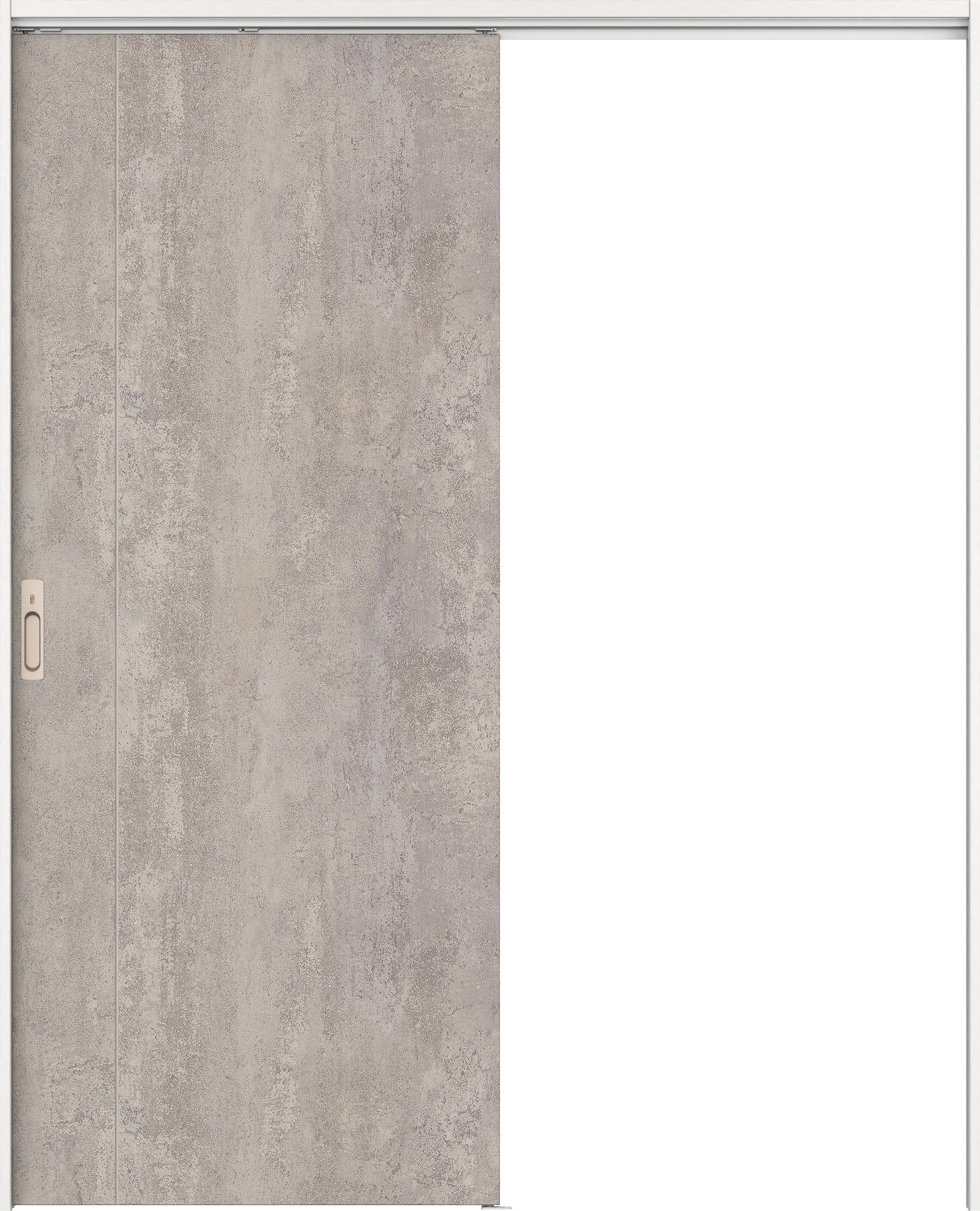 リビングドア　イエリア　吊戸・片引　扉セット　Ｄ３デザイン　１７４５幅用　２０００高　〈コンクリートグレー柄〉　左右兼用　カマ錠付　間仕切錠　ラクラクローズ付用