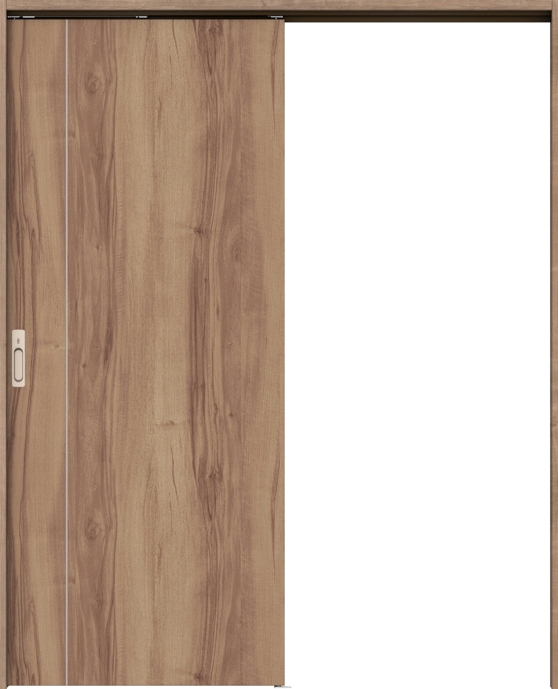 リビングドア　イエリア　吊戸・片引　扉セット　Ｄ３デザイン　１７４５幅用　２０００高　〈バームブラウン柄〉　左右兼用　カマ錠付　間仕切錠　ラクラクローズ付用