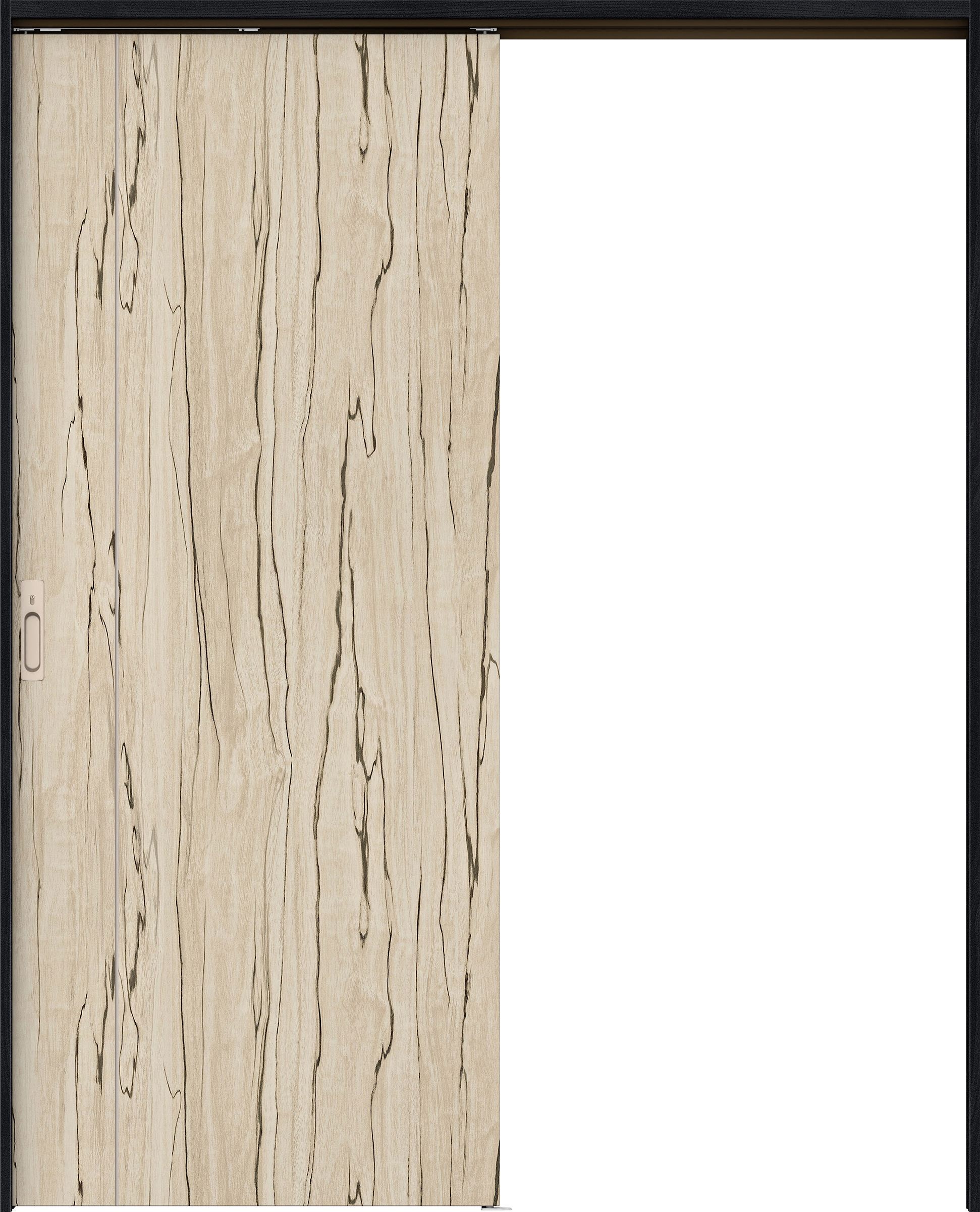 リビングドア　イエリア　吊戸・片引　扉セット　Ｄ３デザイン　１７４５幅用　２０００高　〈スロウベージュ柄〉　左右兼用　カマ錠付　間仕切錠　ラクラクローズ付用