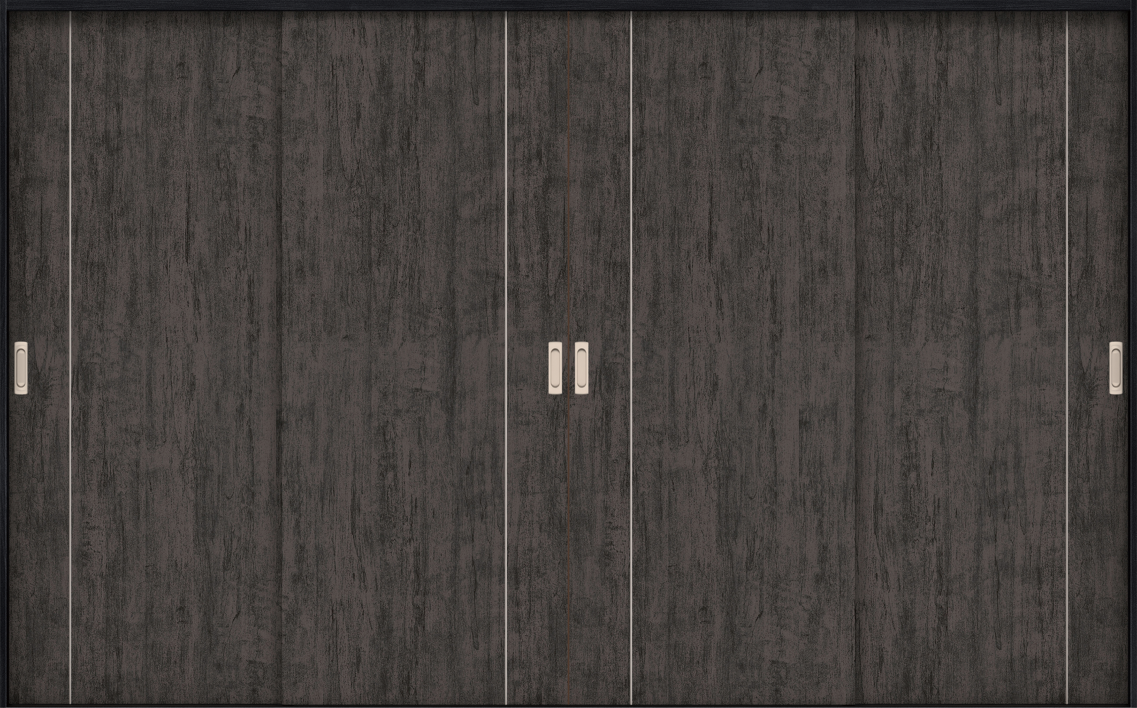 リビングドア　イエリア　引戸・４枚引違　扉セット　Ｄ３デザイン　３２６６幅用　２０００高　〈ドライブラック柄〉　左右兼用　錠なし　ラクラクローズ付