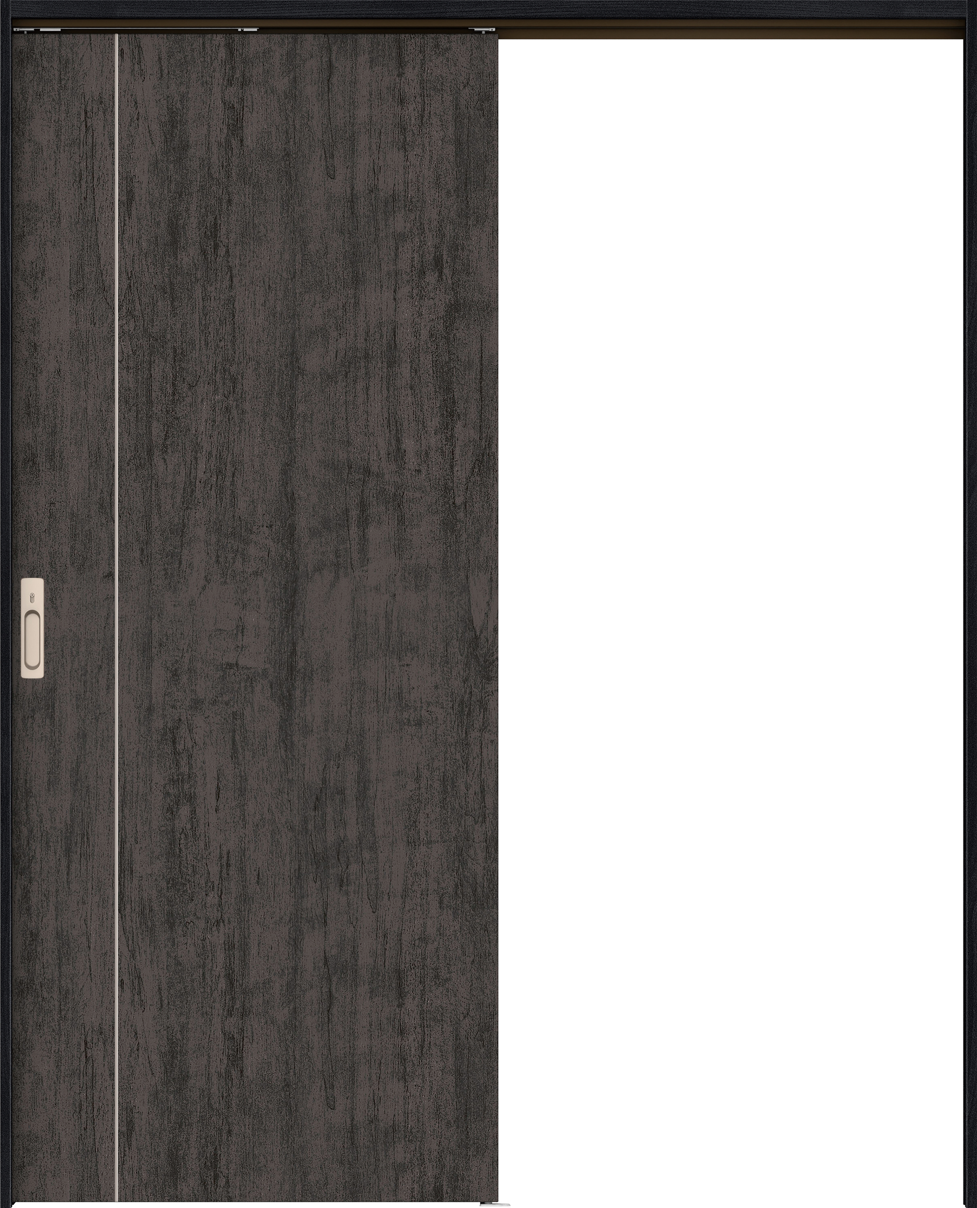 リビングドア　イエリア　吊戸・片引　扉セット　Ｄ３デザイン　１７４５幅用　２０００高　〈ドライブラック柄〉　左右兼用　カマ錠付　間仕切錠　ラクラクローズ付用