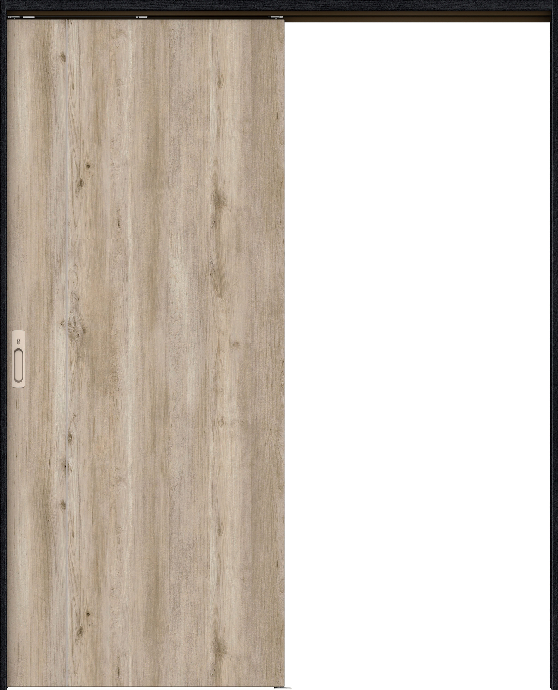 リビングドア　イエリア　吊戸・片引　扉セット　Ｄ３デザイン　１７４５幅用　２０００高　〈スモークグレー柄〉　左右兼用　カマ錠付　間仕切錠　ラクラクローズ付用