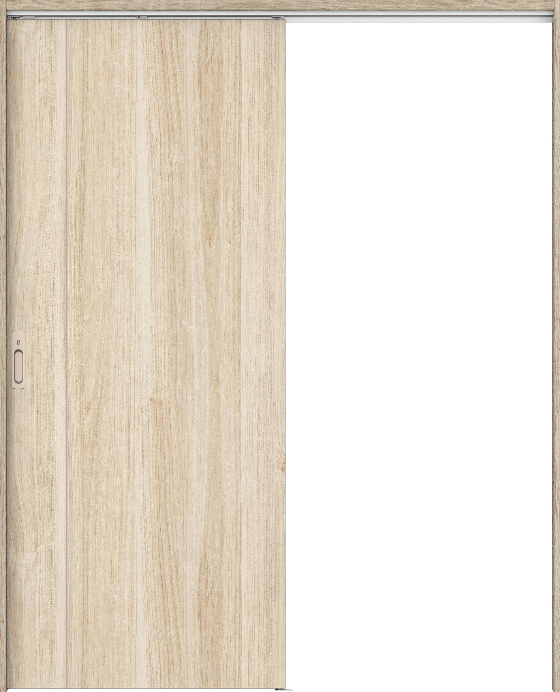 リビングドア　イエリア　吊戸・片引　扉セット　Ｄ３デザイン　１７４５幅用　２０００高　〈コットンベージュ柄〉　左右兼用　カマ錠付　間仕切錠　ラクラクローズ付用