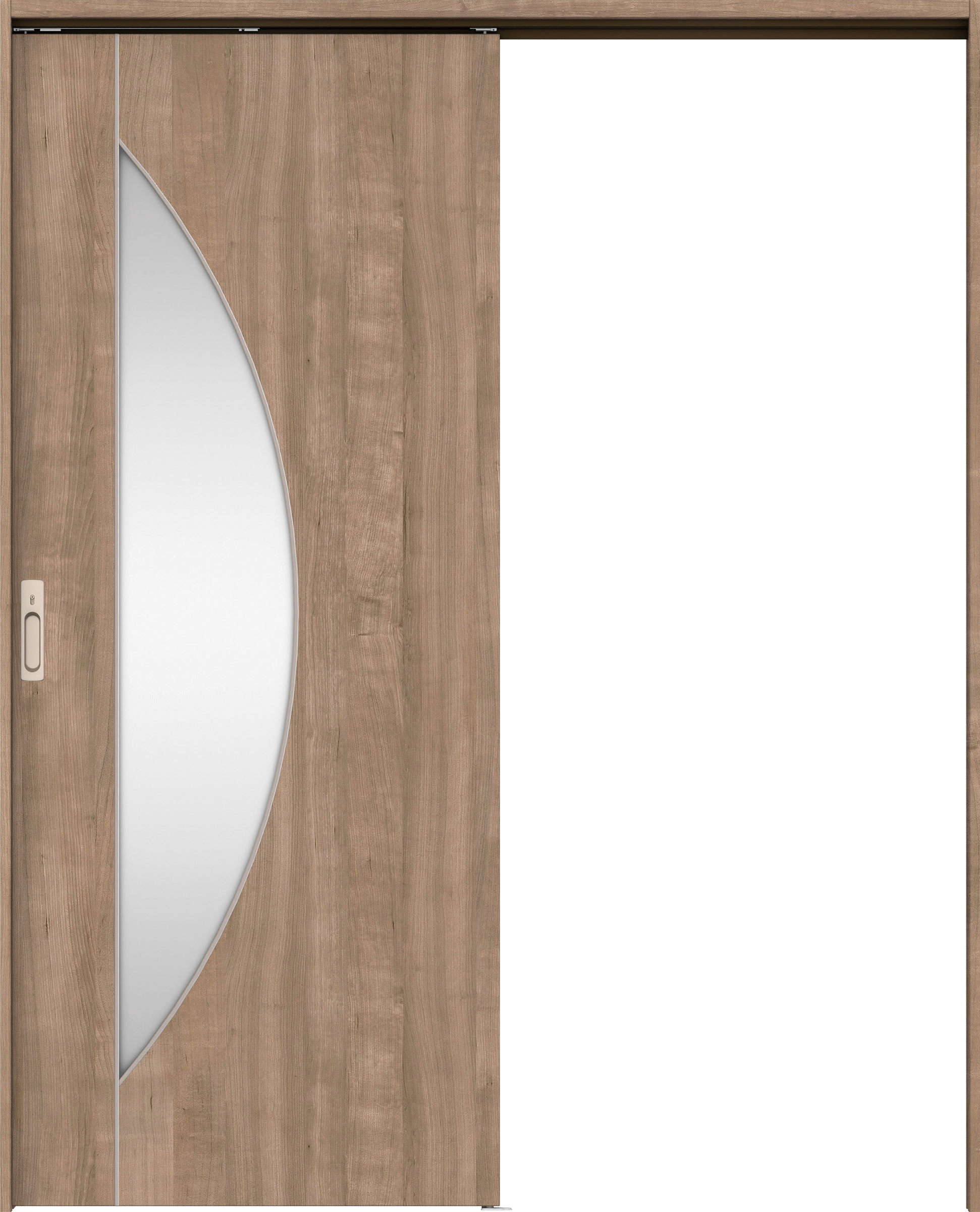 リビングドア　イエリア　吊戸・片引　扉セット　Ｄ５デザイン　１６４５幅用　２０００高　〈トープグレー柄〉　左右兼用　カマ錠付　間仕切錠　ラクラクローズ付用