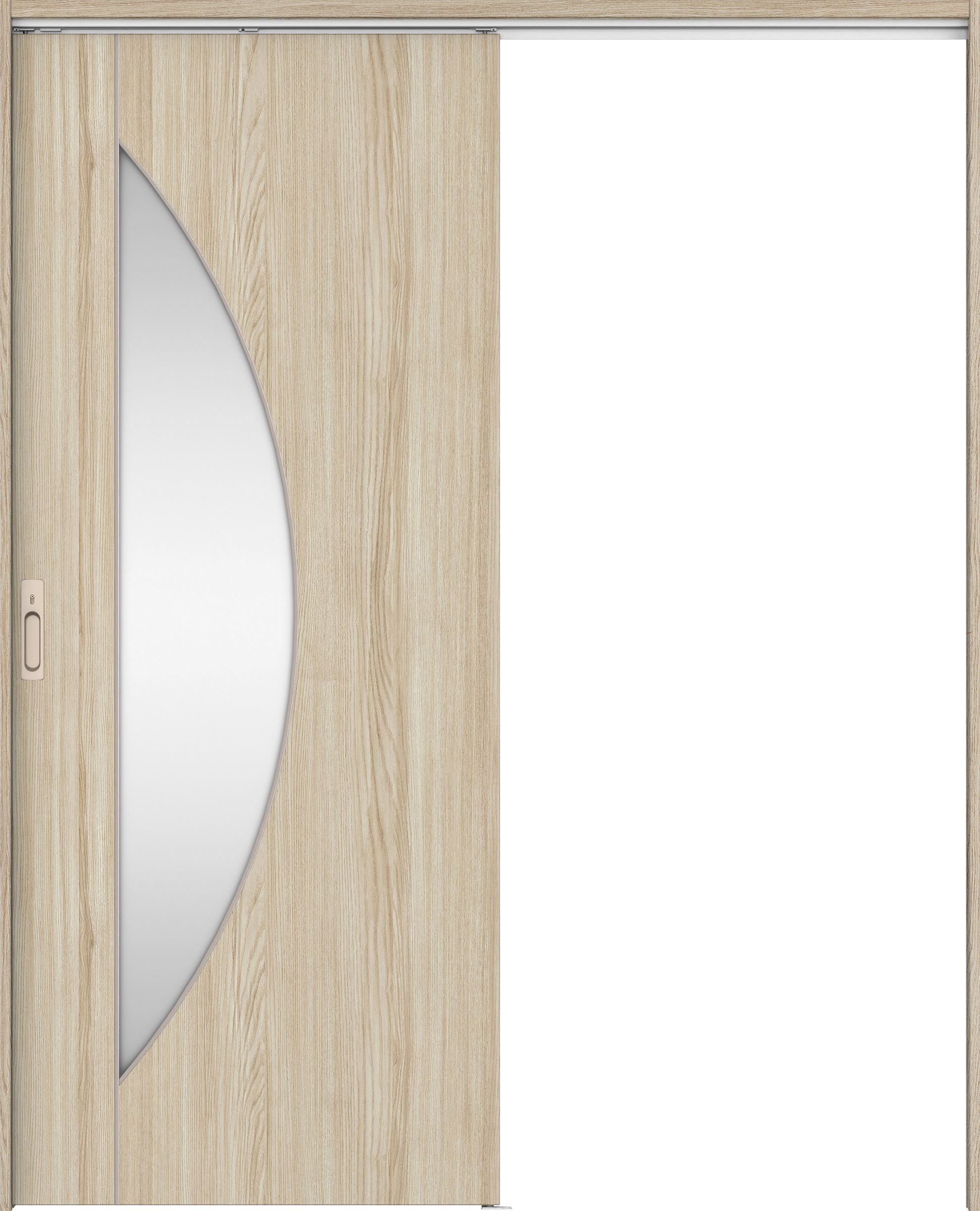 リビングドア　イエリア　吊戸・片引　扉セット　Ｄ５デザイン　１６４５幅用　２０００高　〈ソフトグレージュ柄〉　左右兼用　カマ錠付　間仕切錠　ラクラクローズ付用