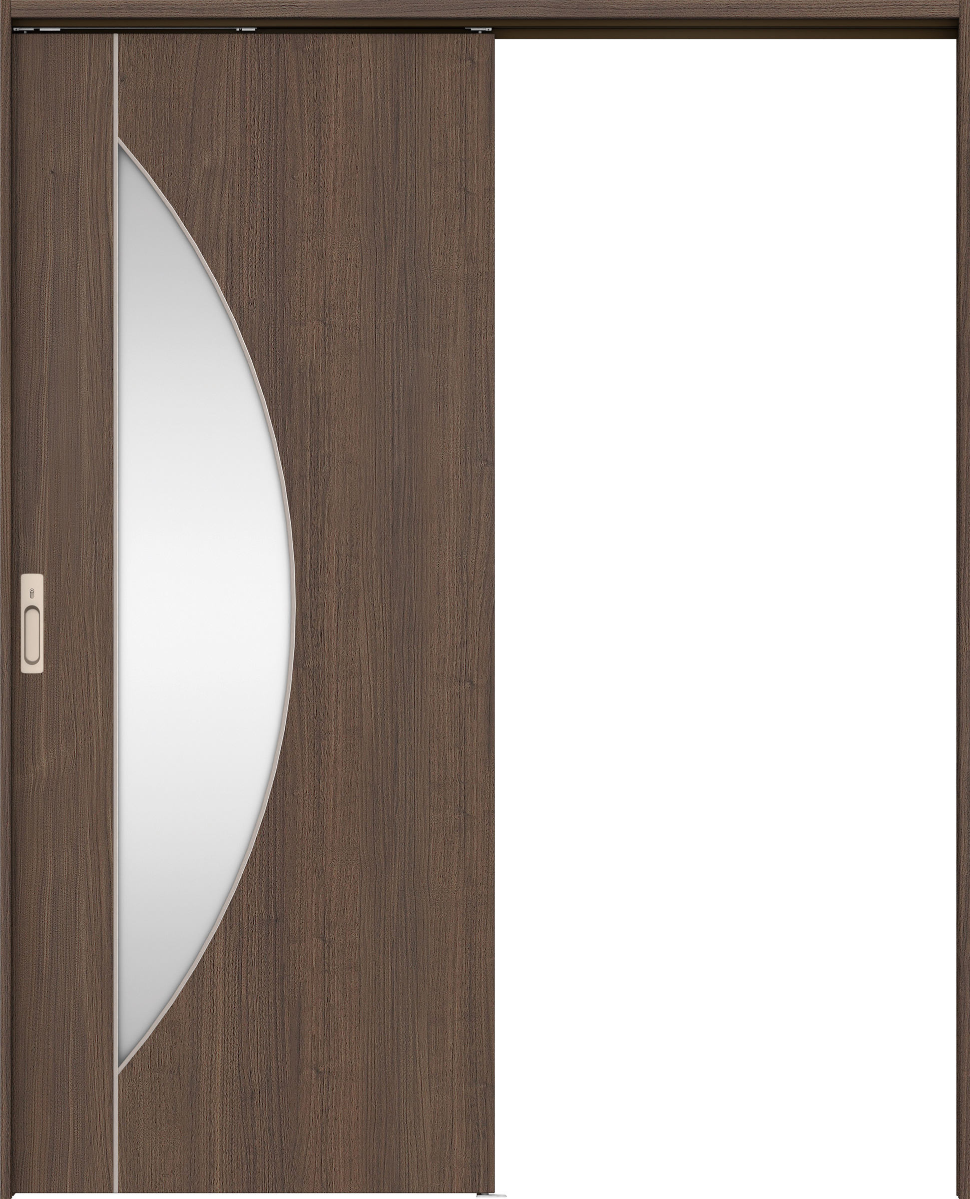 リビングドア　イエリア　吊戸・片引　扉セット　Ｄ５デザイン　１７４５幅用　２０００高　〈ダルブラウン柄〉　左右兼用　カマ錠付　間仕切錠　ラクラクローズ付用