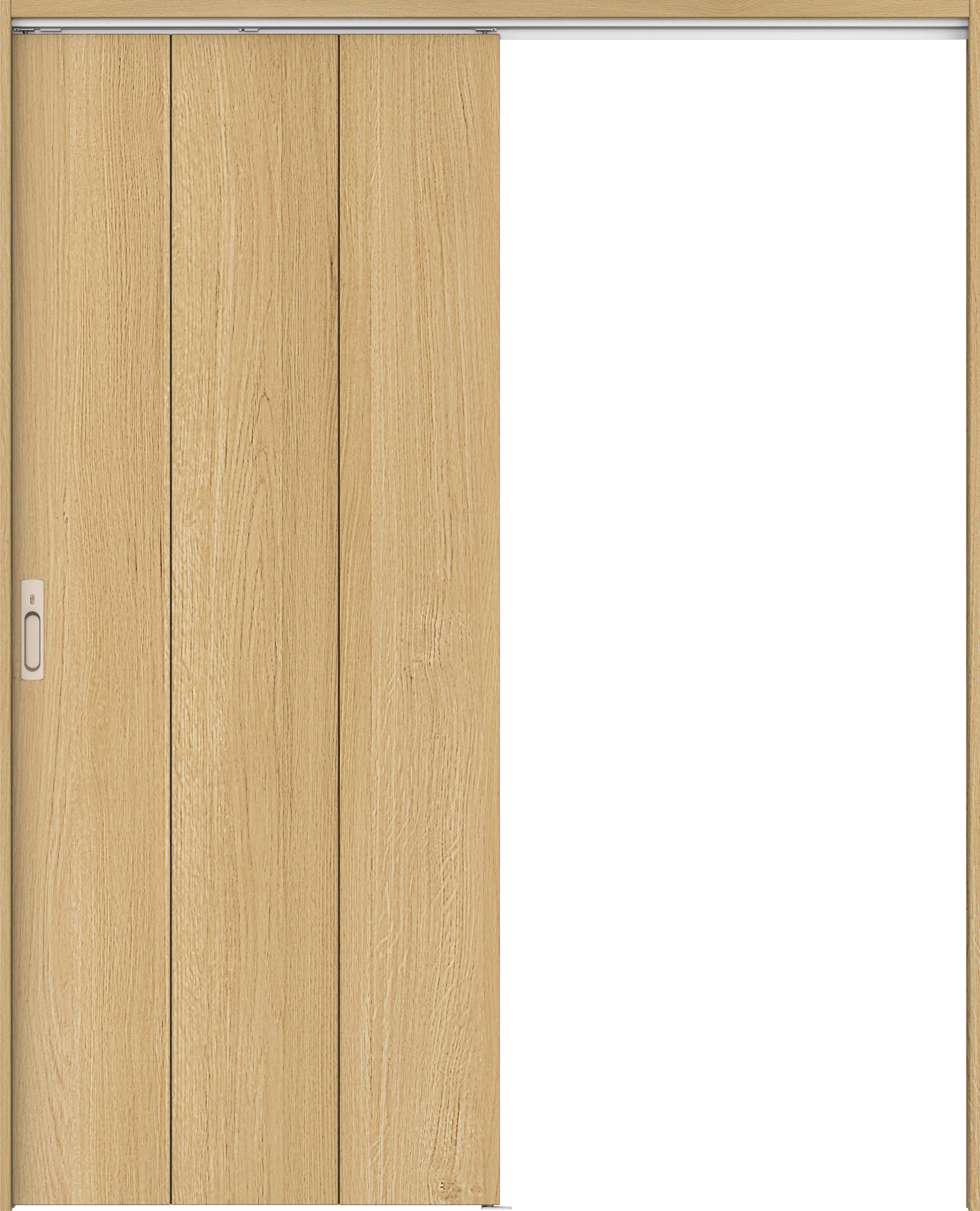 リビングドア　イエリア　吊戸・片引　扉セット　Ｇ１デザイン　１４５０幅用　２０００高　〈ライトオーカー柄〉　左右兼用　カマ錠付　間仕切錠　ラクラクローズ付用