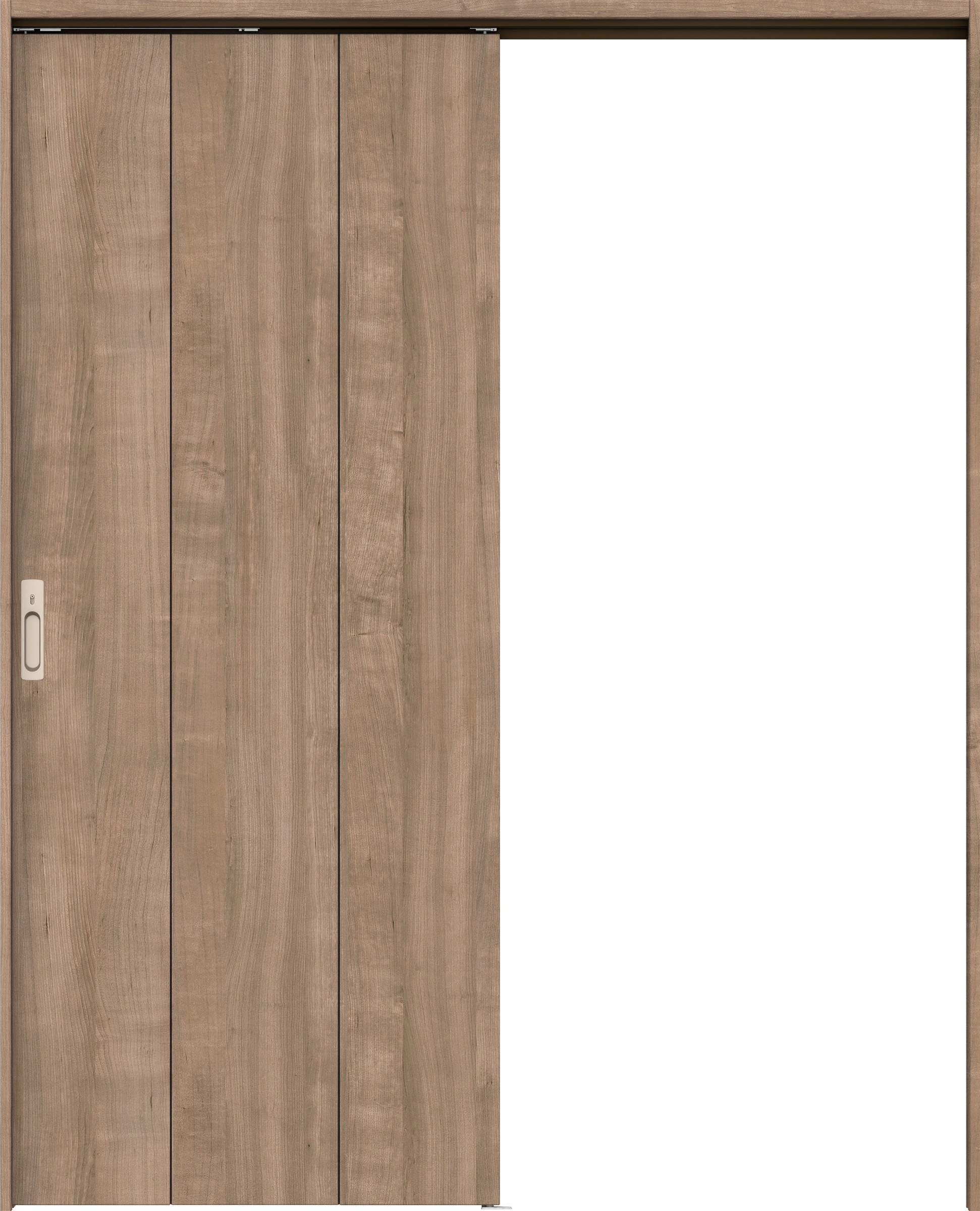 リビングドア　イエリア　吊戸・片引　扉セット　Ｇ１デザイン　１４５０幅用　２０００高　〈トープグレー柄〉　左右兼用　カマ錠付　間仕切錠　ラクラクローズ付用