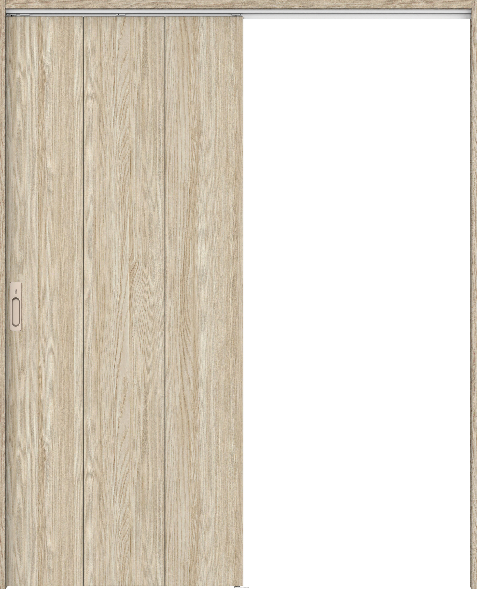 リビングドア　イエリア　吊戸・片引　扉セット　Ｇ１デザイン　１４５０幅用　２０００高　〈ソフトグレージュ柄〉　左右兼用　カマ錠付　間仕切錠　ラクラクローズ付用