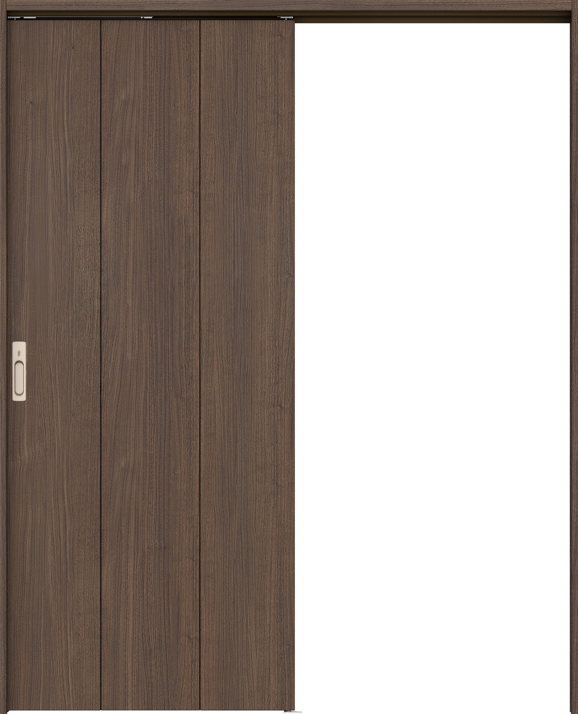 リビングドア　イエリア　吊戸・片引　扉セット　Ｇ１デザイン　１４５０幅用　２０００高　〈ダルブラウン柄〉　左右兼用　カマ錠付　間仕切錠　ラクラクローズ付用