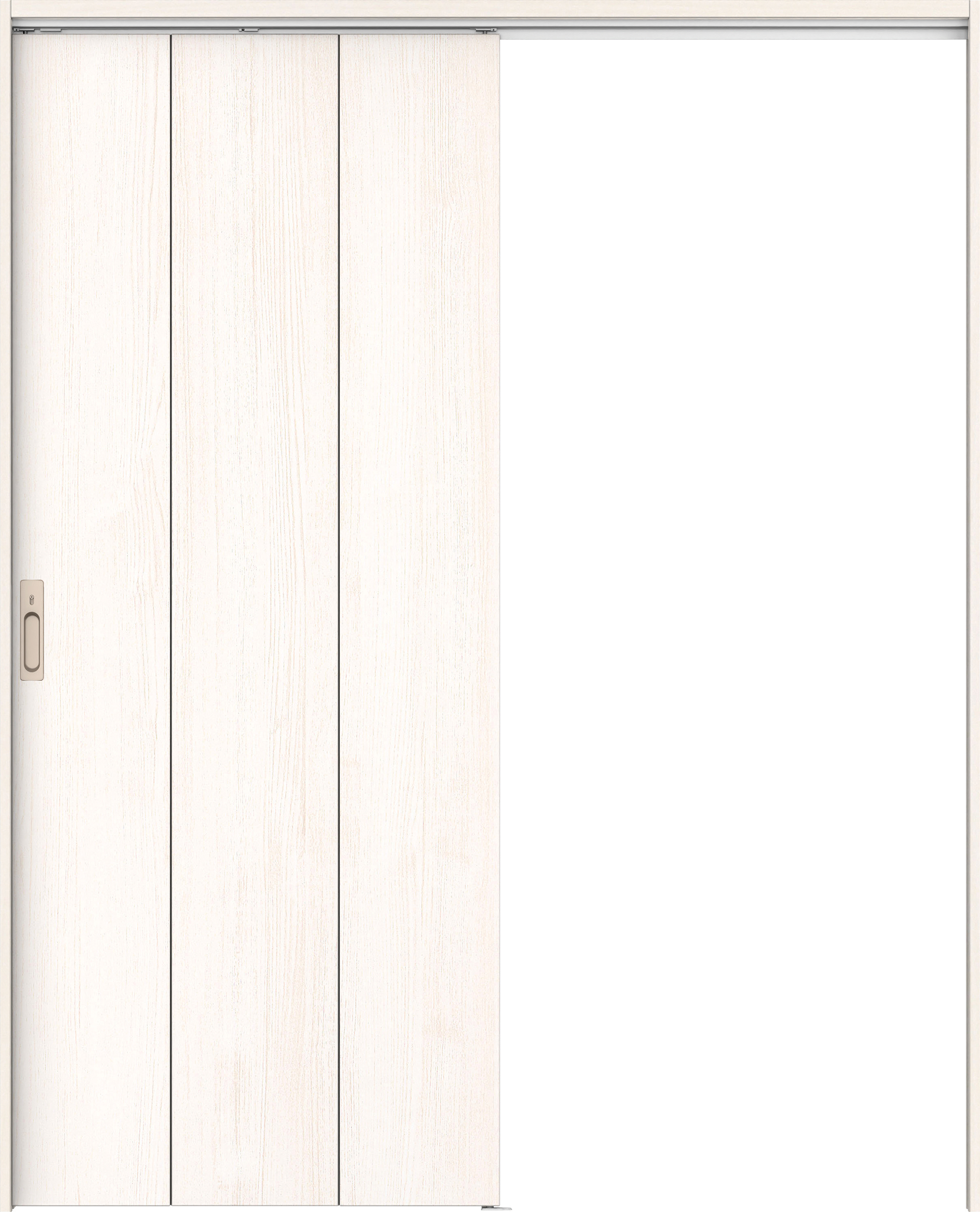 リビングドア　イエリア　吊戸・片引　扉セット　Ｇ１デザイン　１４５０幅用　２０００高　〈ネオホワイト柄〉　左右兼用　カマ錠付　間仕切錠　ラクラクローズ付用