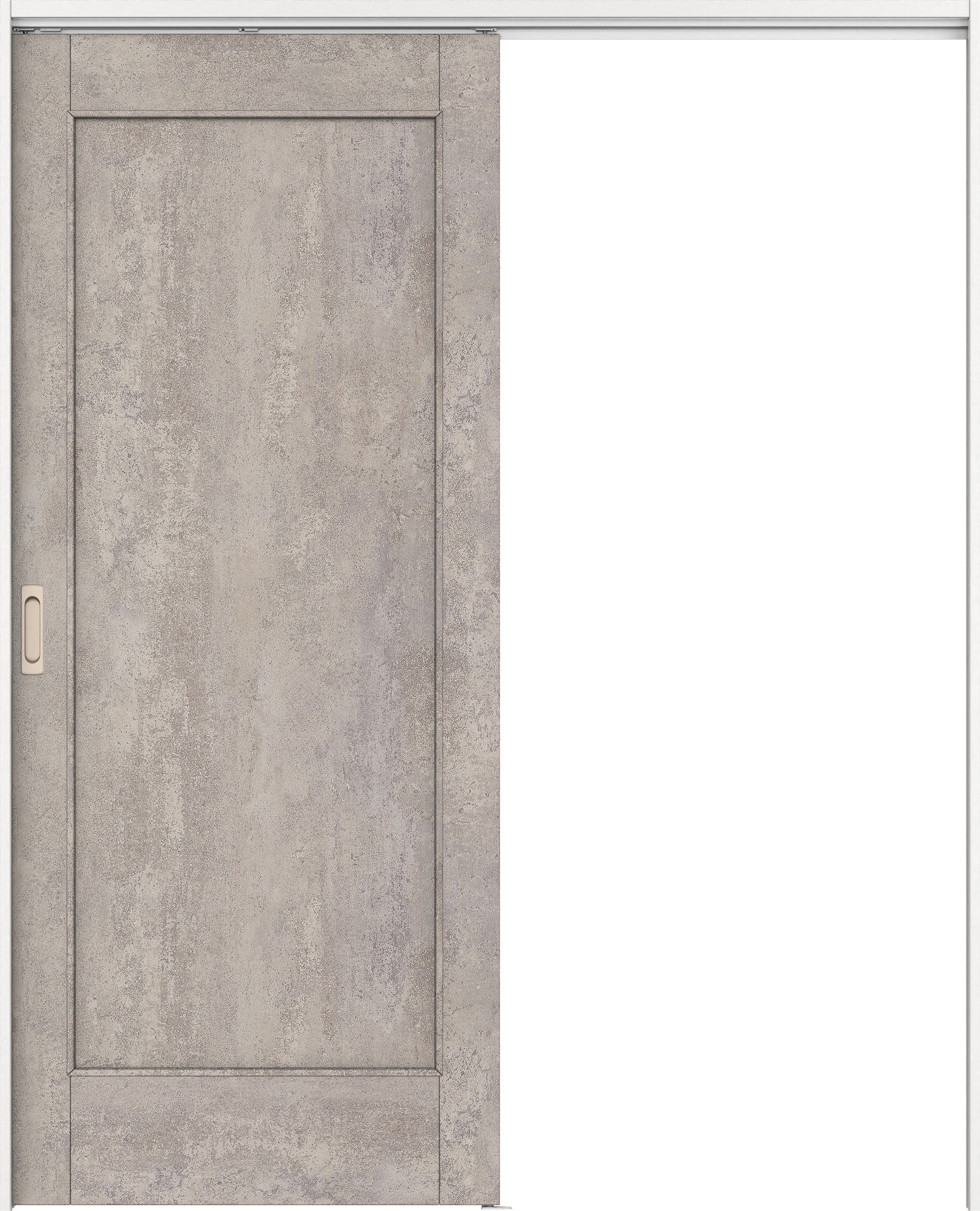 リビングドア　イエリア　吊戸・片引　扉セット　０１デザイン　１６４５幅用　２０００高　〈コンクリートグレー柄〉　左右兼用　錠なし　ラクラクローズ付用