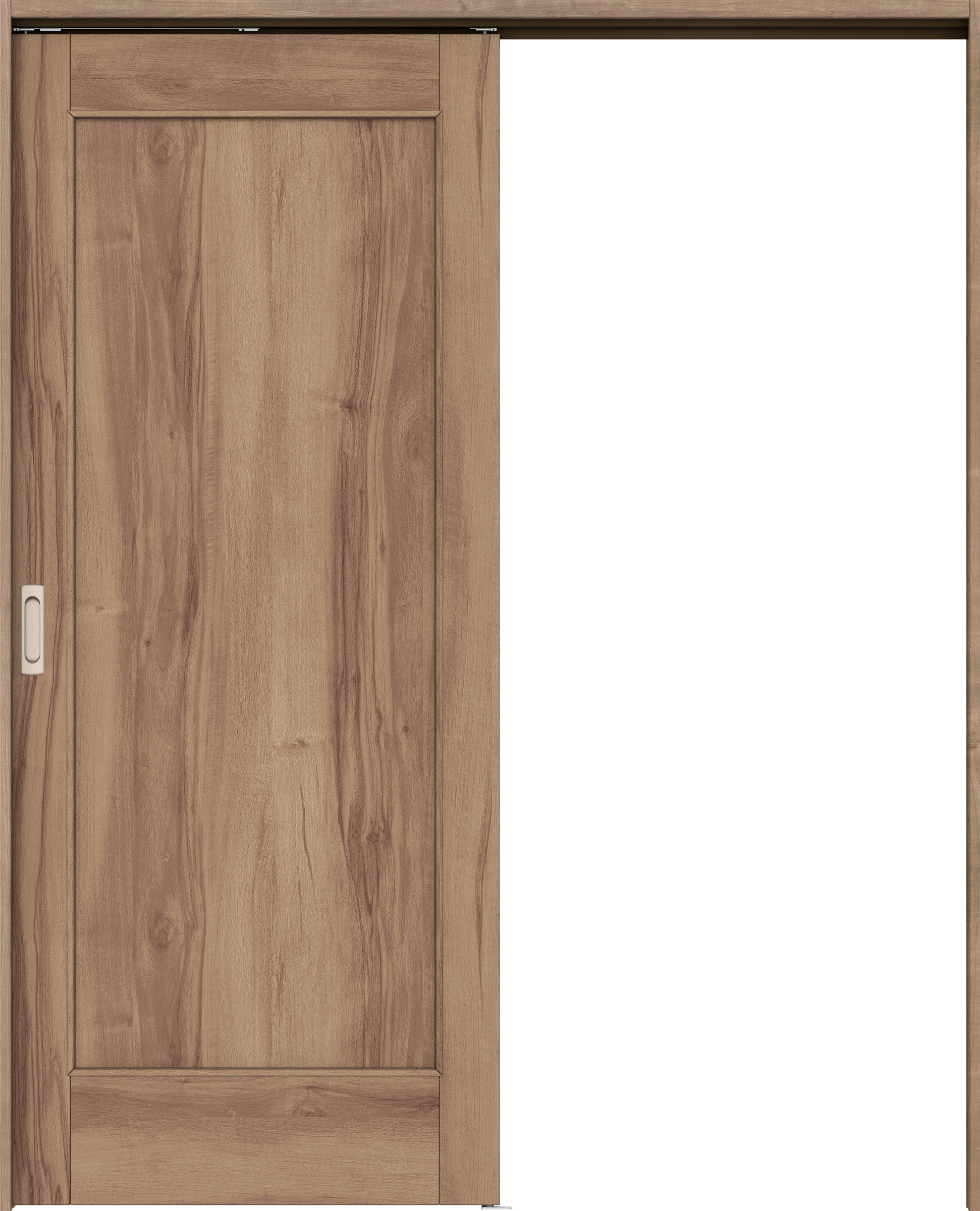 リビングドア　イエリア　吊戸・片引　扉セット　０１デザイン　１６４５幅用　２０００高　〈バームブラウン柄〉　左右兼用　錠なし　ラクラクローズ付用