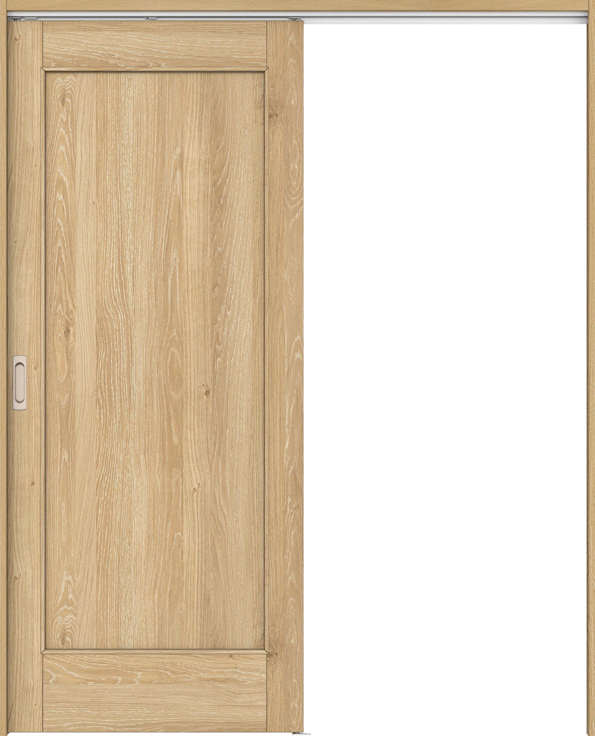 リビングドア　イエリア　吊戸・片引　扉セット　０１デザイン　１６４５幅用　２０００高　〈ミルキーオーカー柄〉　左右兼用　錠なし　ラクラクローズ付用