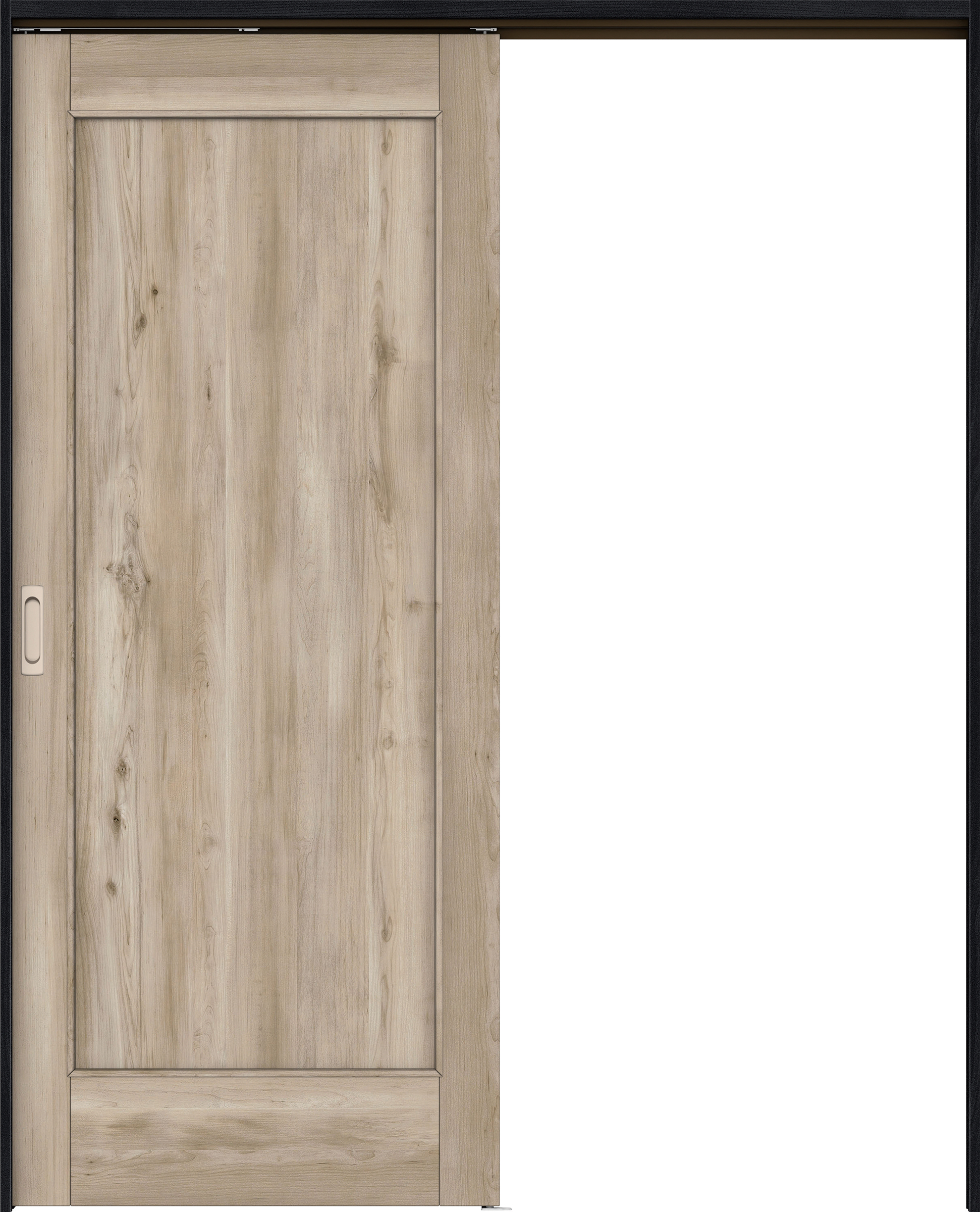 リビングドア　イエリア　吊戸・片引　扉セット　０１デザイン　１６４５幅用　２０００高　〈スモークグレー柄〉　左右兼用　錠なし　ラクラクローズ付用