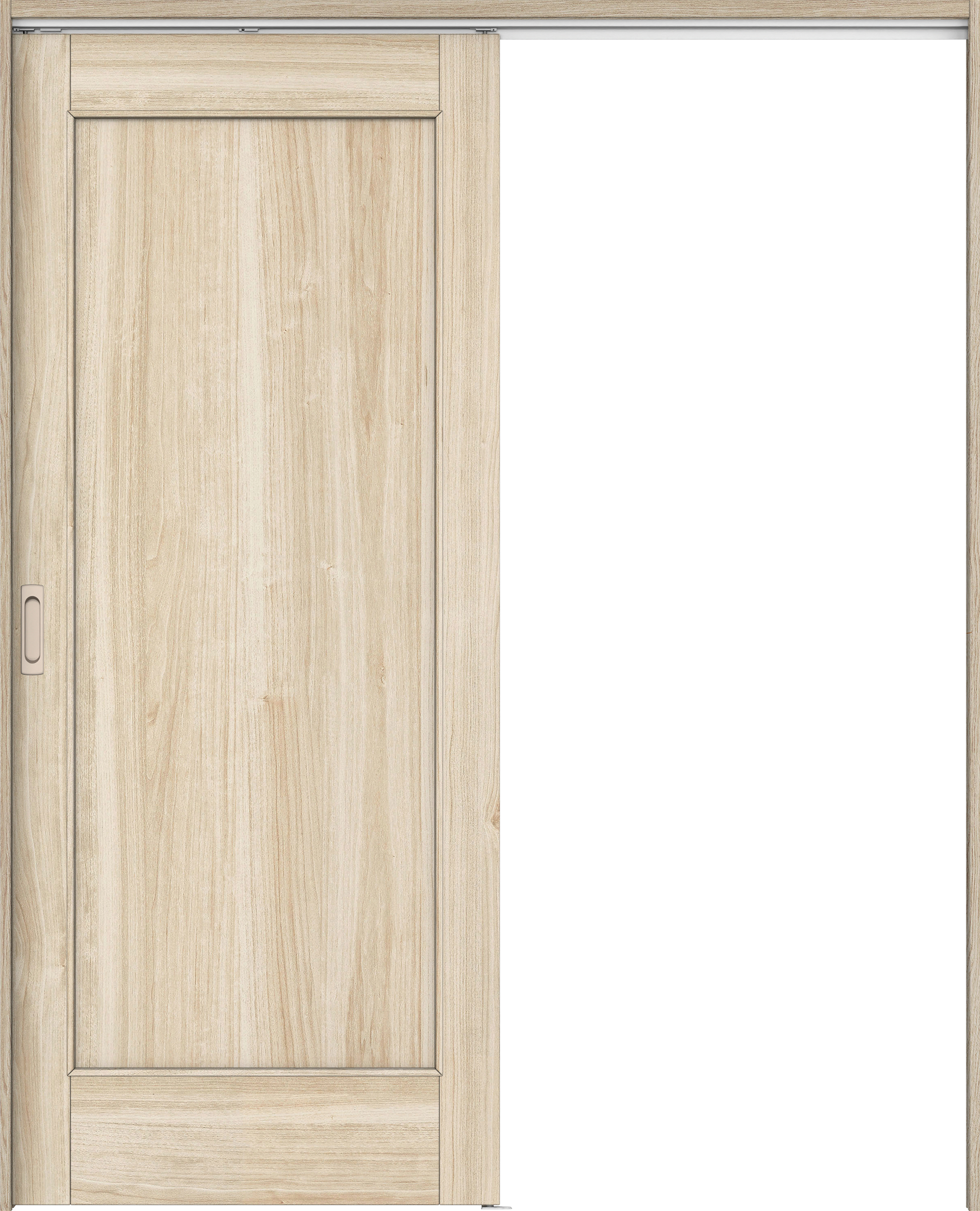 リビングドア　イエリア　吊戸・片引　扉セット　０１デザイン　１６４５幅用　２０００高　〈コットンベージュ柄〉　左右兼用　錠なし　ラクラクローズ付用