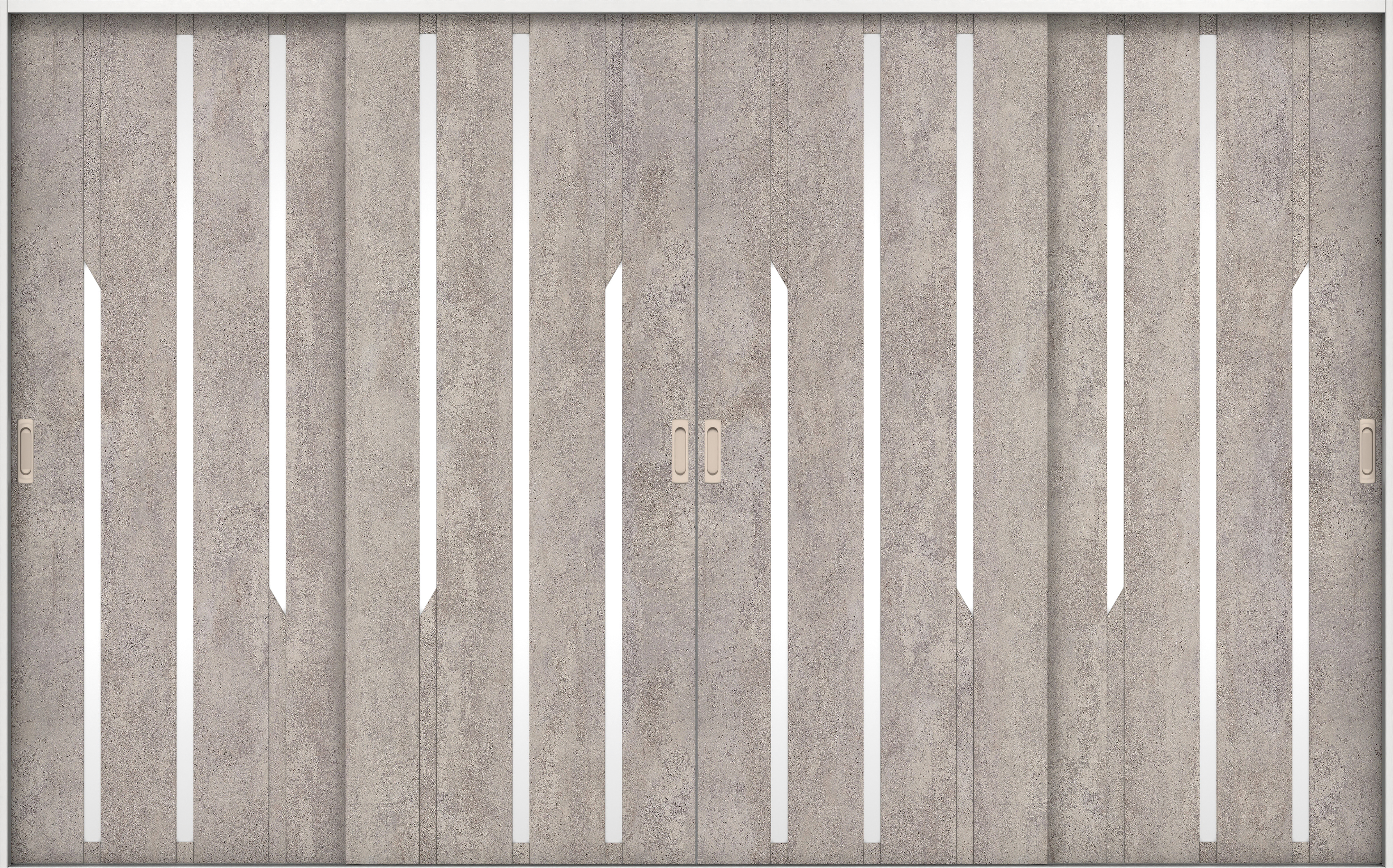 リビングドア　イエリア　引戸・４枚引違　扉セット　Ｅ３デザイン　３２６６幅用　２０００高　〈コンクリートグレー柄〉　左右兼用　錠なし　ラクラクローズ付