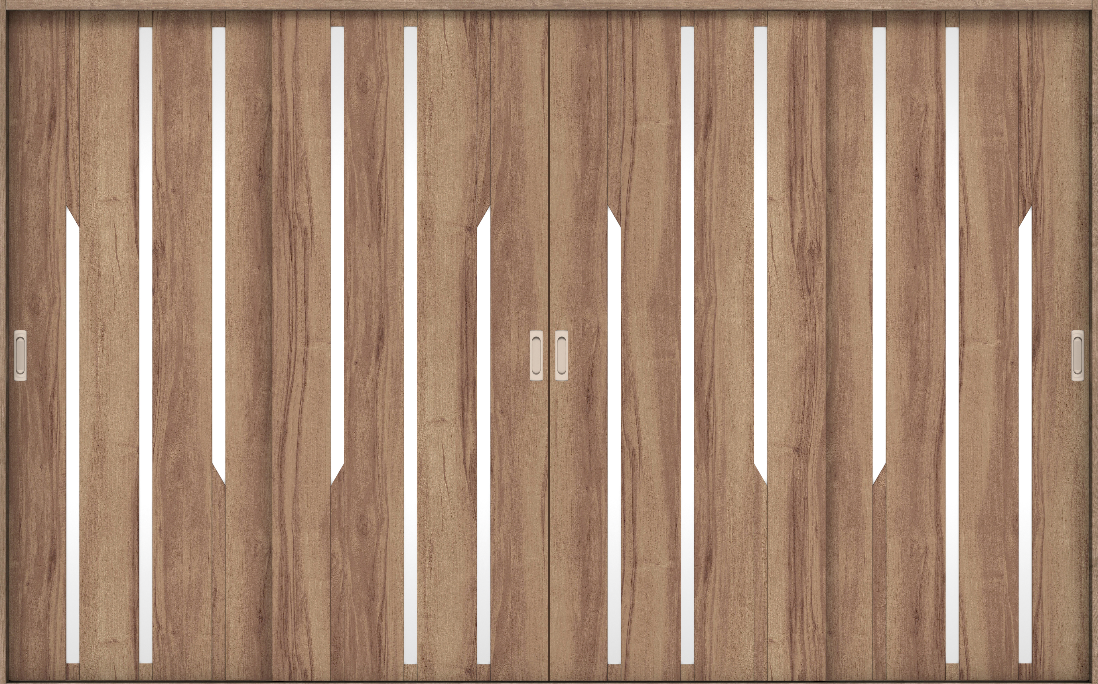 リビングドア　イエリア　引戸・４枚引違　扉セット　Ｅ３デザイン　３２６６幅用　２０００高　〈バームブラウン柄〉　左右兼用　錠なし　ラクラクローズ付