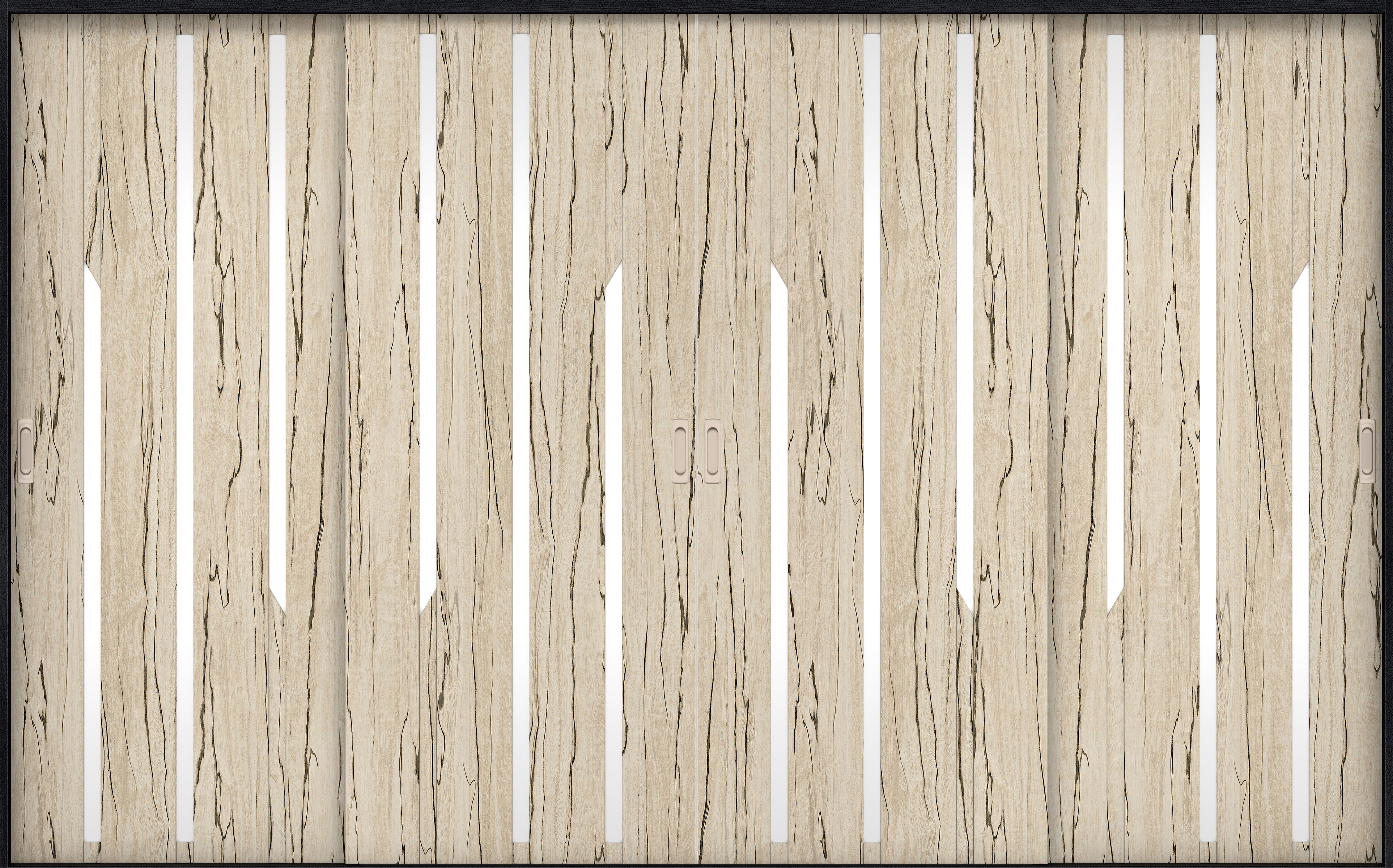 リビングドア　イエリア　引戸・４枚引違　扉セット　Ｅ３デザイン　３２６６幅用　２０００高　〈スロウベージュ柄〉　左右兼用　錠なし　ラクラクローズ付