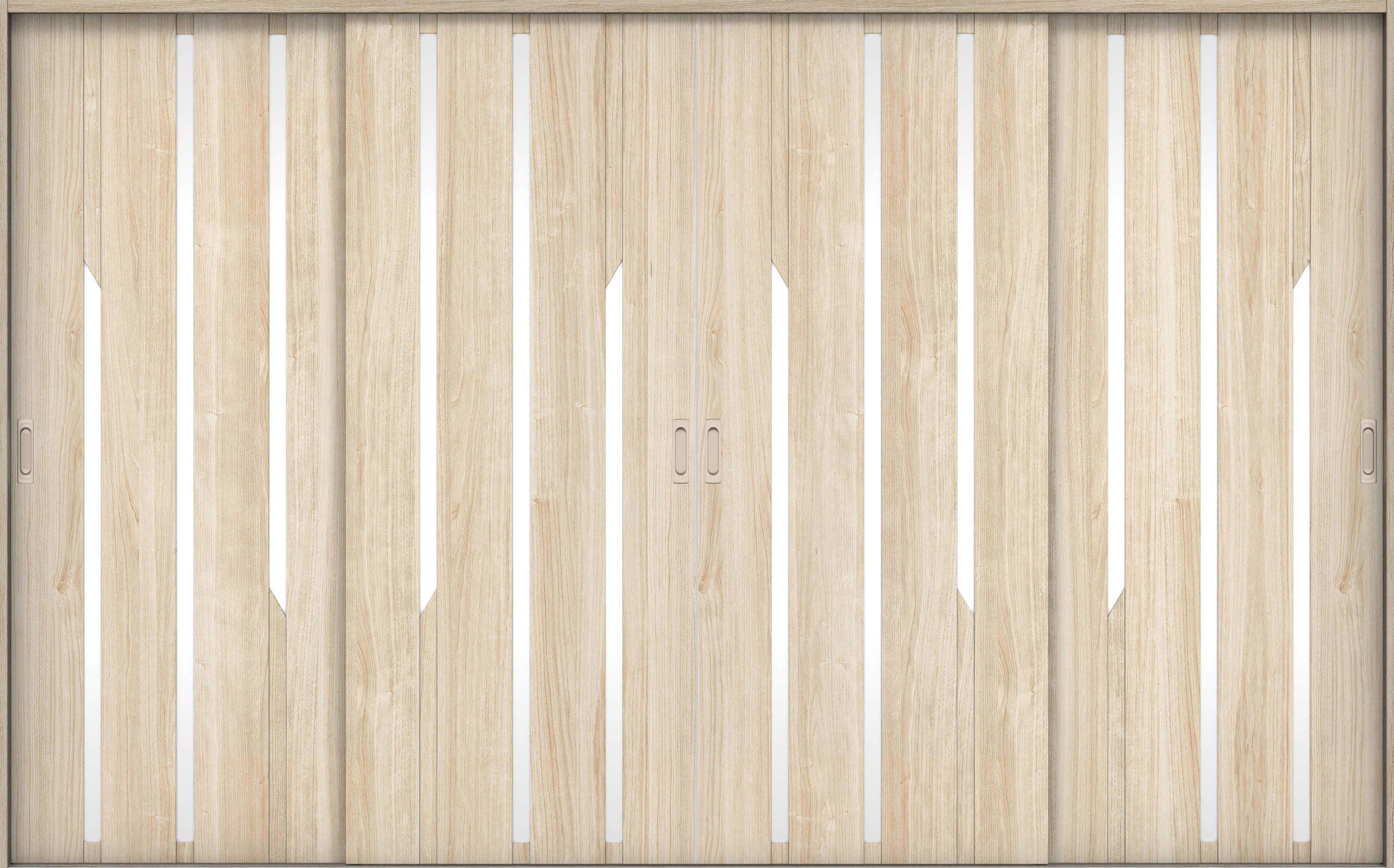 リビングドア　イエリア　引戸・４枚引違　扉セット　Ｅ３デザイン　３２６６幅用　２０００高　〈コットンベージュ柄〉　左右兼用　錠なし　ラクラクローズ付