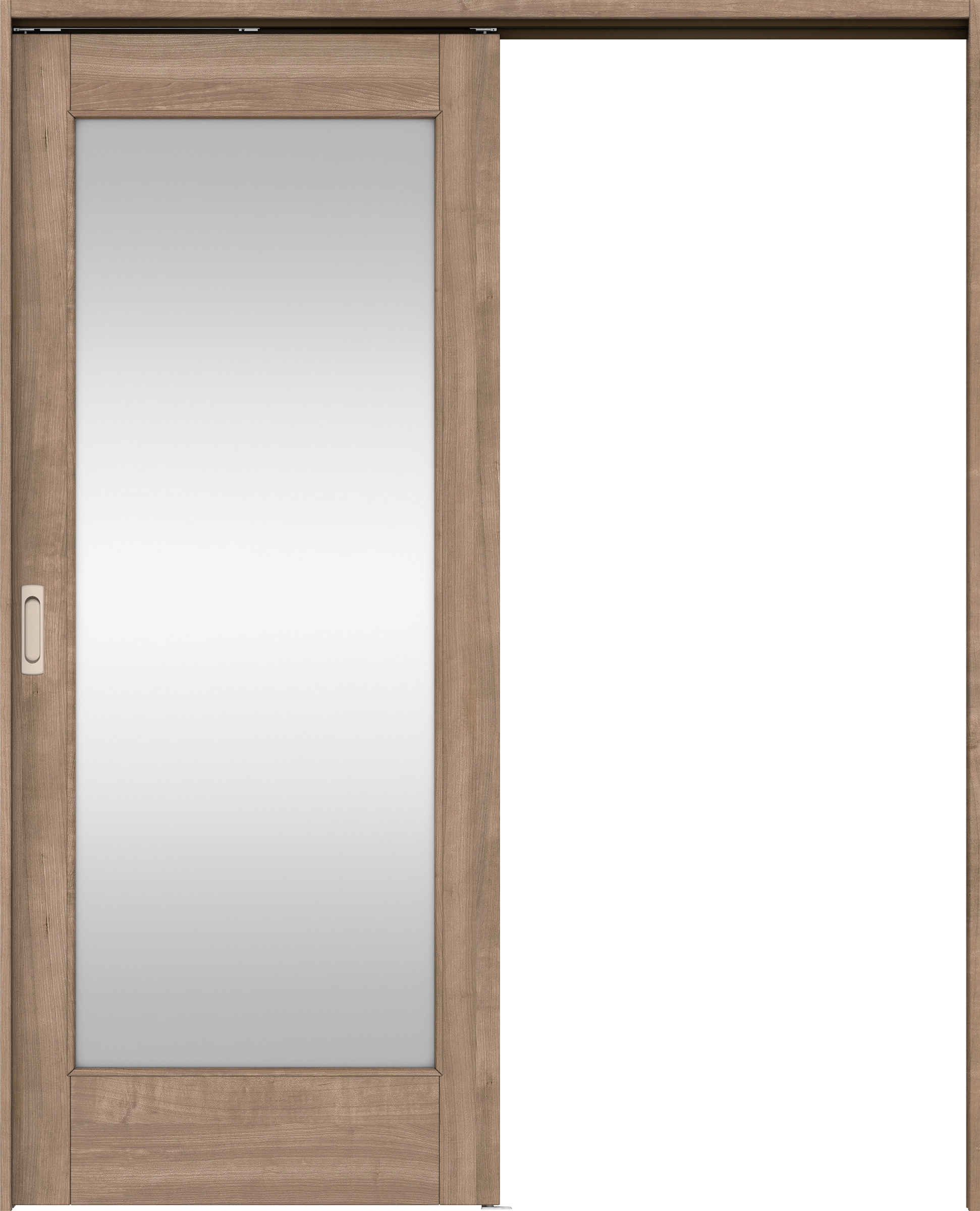 リビングドア　イエリア　吊戸・片引　扉セット　２１デザイン　１７４５幅用　２０００高　〈トープグレー柄〉　左右兼用　錠なし　ラクラクローズ付用