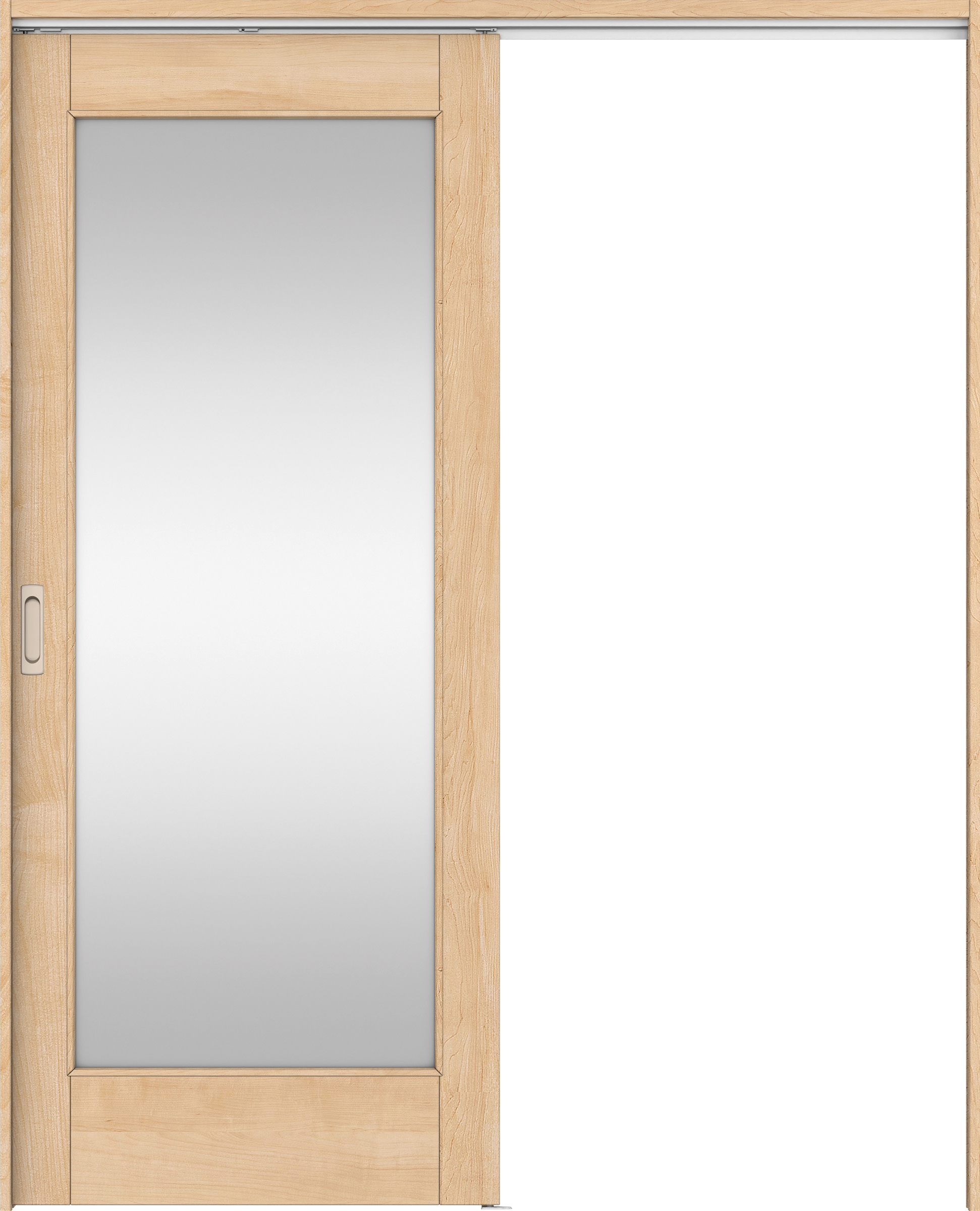 リビングドア　イエリア　吊戸・片引　扉セット　２１デザイン　１７４５幅用　２０００高　〈ミルベージュ柄〉　左右兼用　錠なし　ラクラクローズ付用