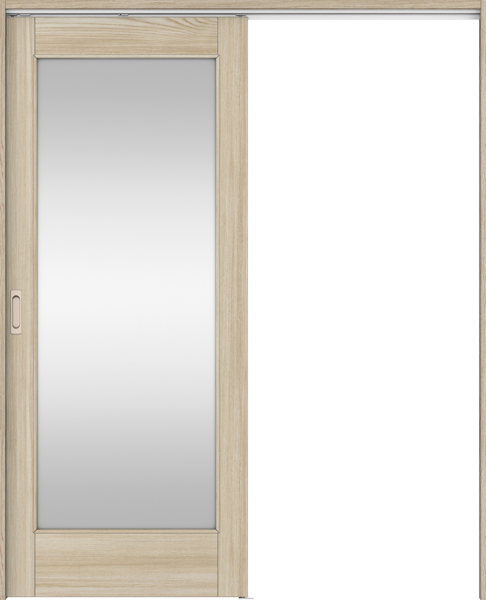 リビングドア　イエリア　吊戸・片引　扉セット　２１デザイン　１７４５幅用　２０００高　〈ソフトグレージュ柄〉　左右兼用　錠なし　ラクラクローズ付用