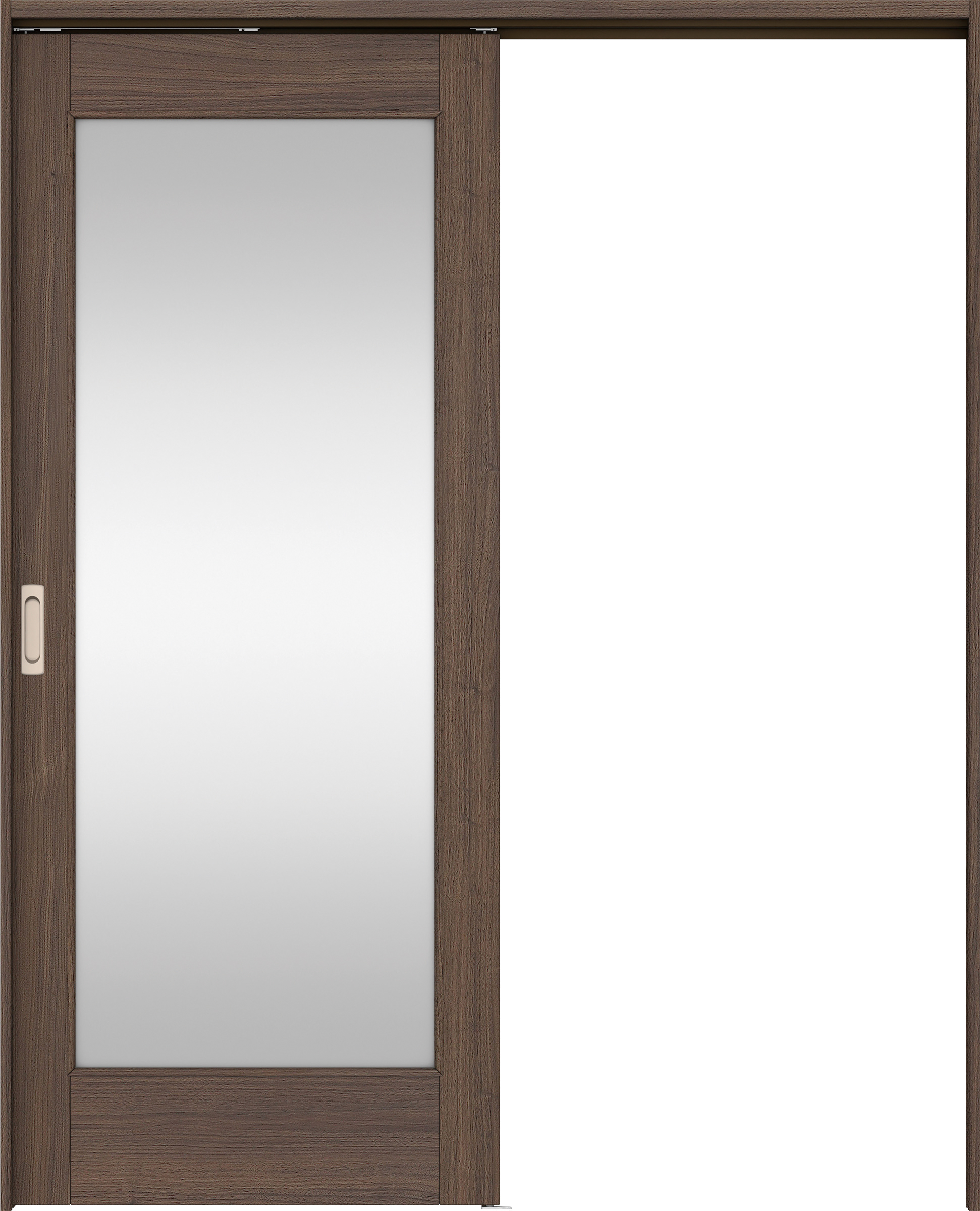 リビングドア　イエリア　吊戸・片引　扉セット　２１デザイン　１７４５幅用　２０００高　〈ダルブラウン柄〉　左右兼用　錠なし　ラクラクローズ付用