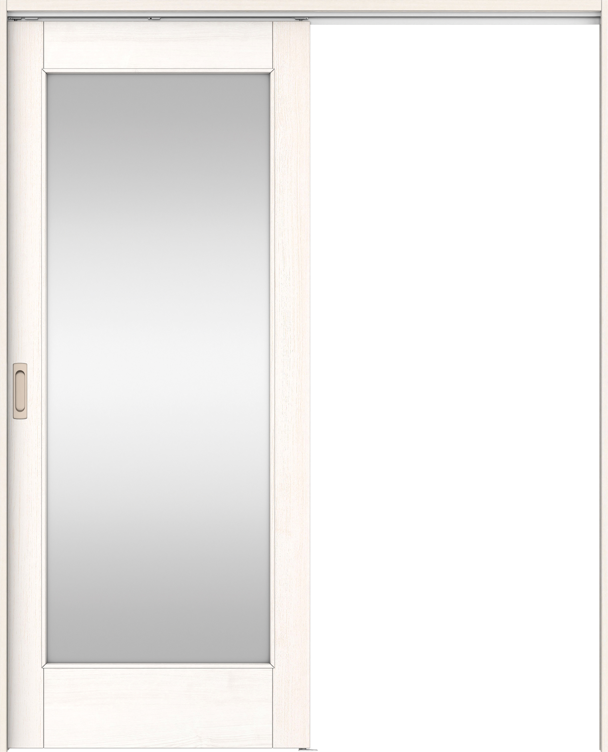 リビングドア　イエリア　吊戸・片引　扉セット　２１デザイン　１７４５幅用　２０００高　〈ネオホワイト柄〉　左右兼用　錠なし　ラクラクローズ付用