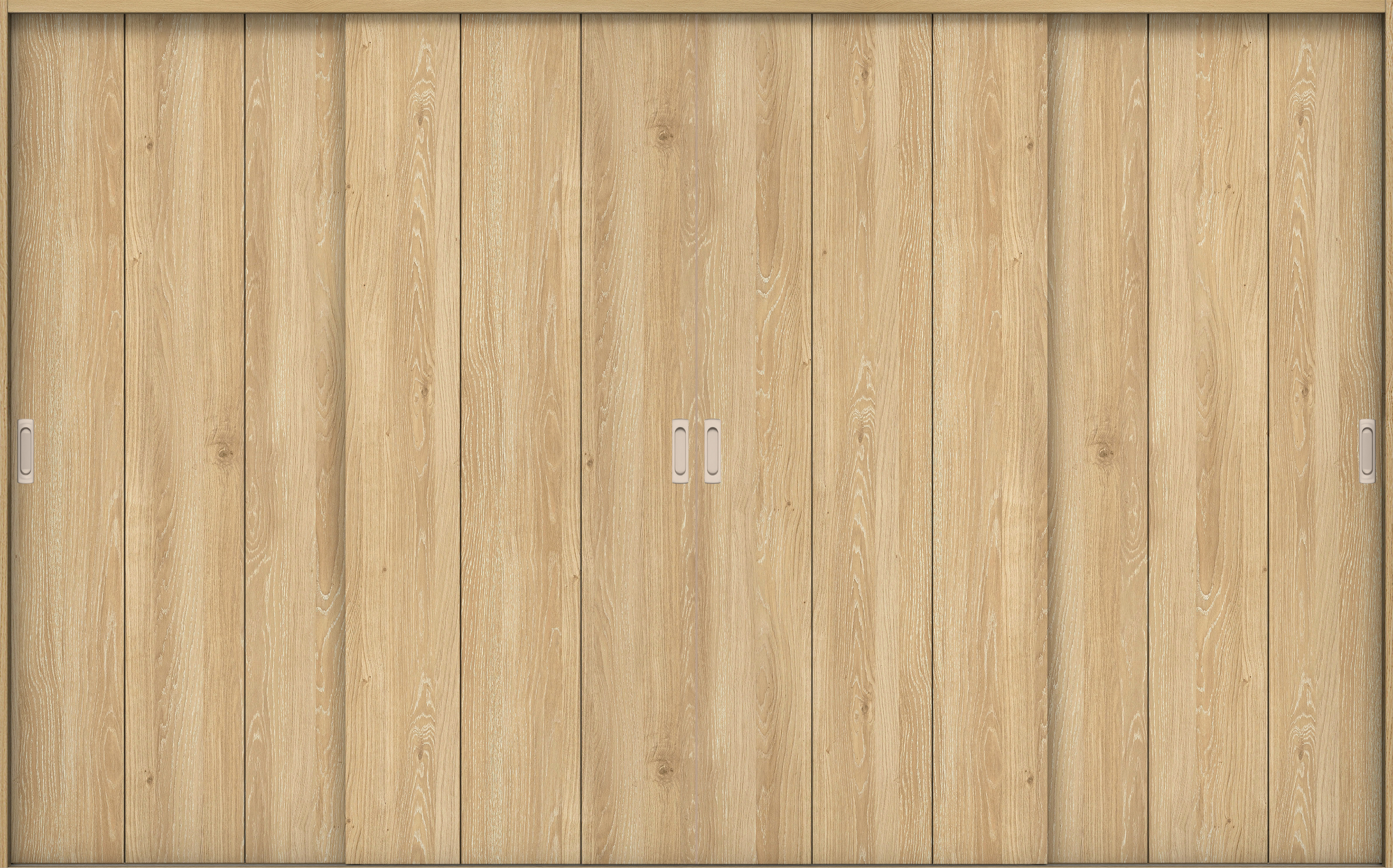 リビングドア　イエリア　引戸・４枚引違　扉セット　Ｇ１デザイン　３２６６幅用　２０００高　〈ミルキーオーカー柄〉　左右兼用　錠なし　ラクラクローズ付