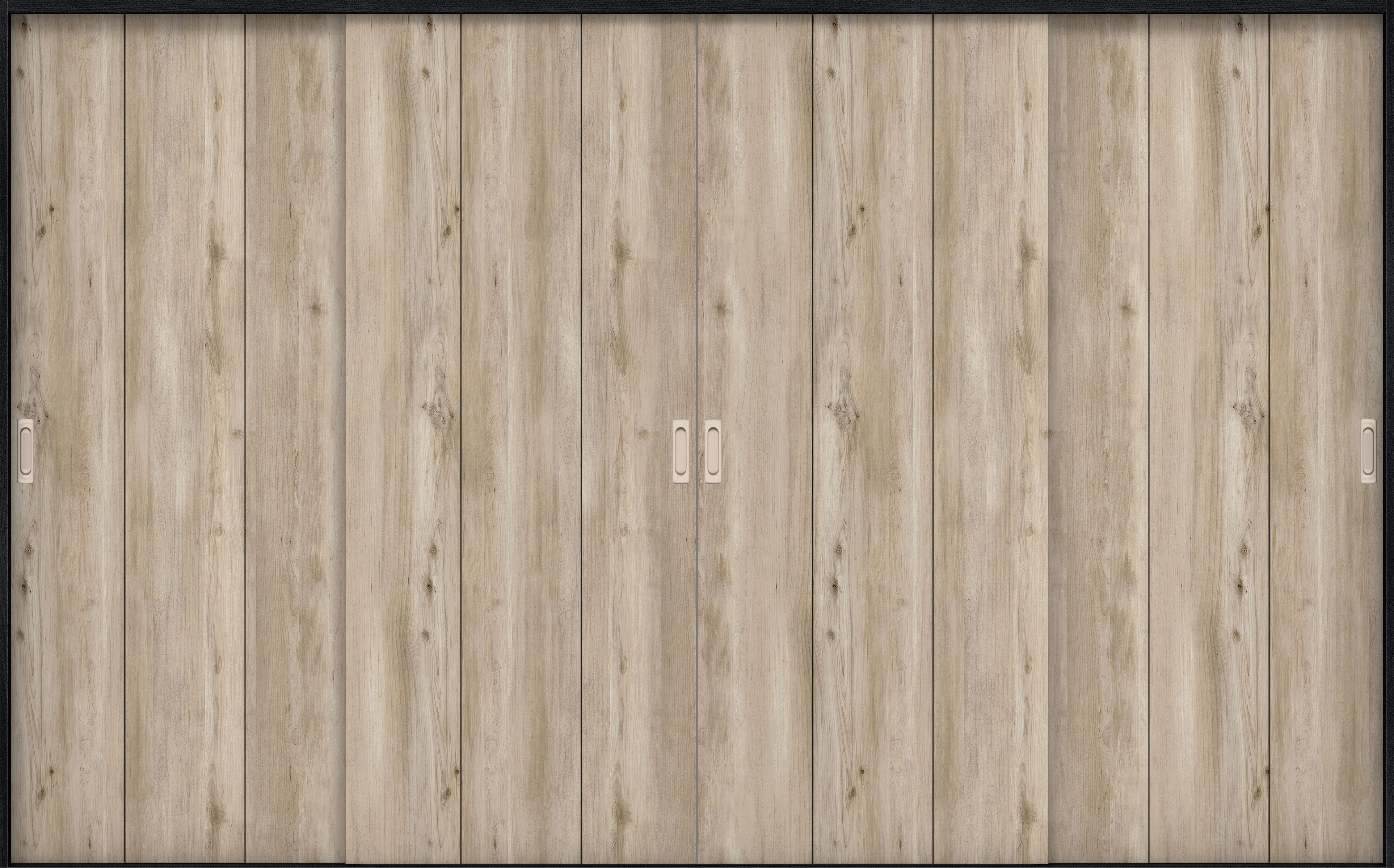 リビングドア　イエリア　引戸・４枚引違　扉セット　Ｇ１デザイン　３２６６幅用　２０００高　〈スモークグレー柄〉　左右兼用　錠なし　ラクラクローズ付