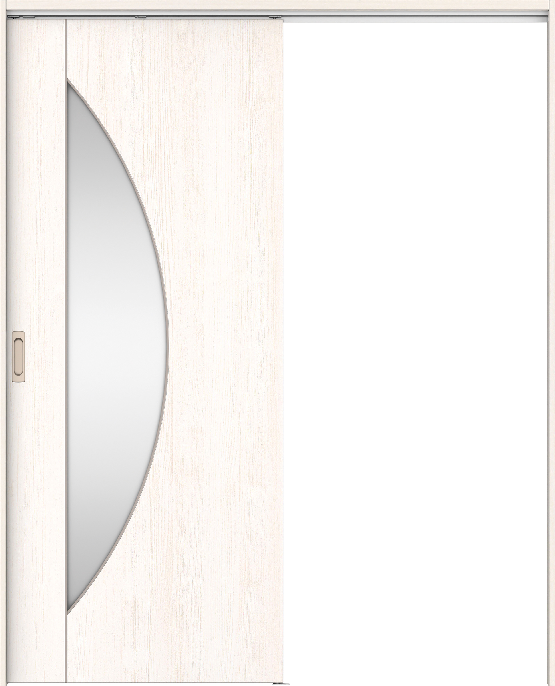 リビングドア　イエリア　吊戸・片引　扉セット　Ｄ５デザイン　１６４５幅用　２０００高　〈ネオホワイト柄〉　左右兼用　錠なし　ラクラクローズ付用