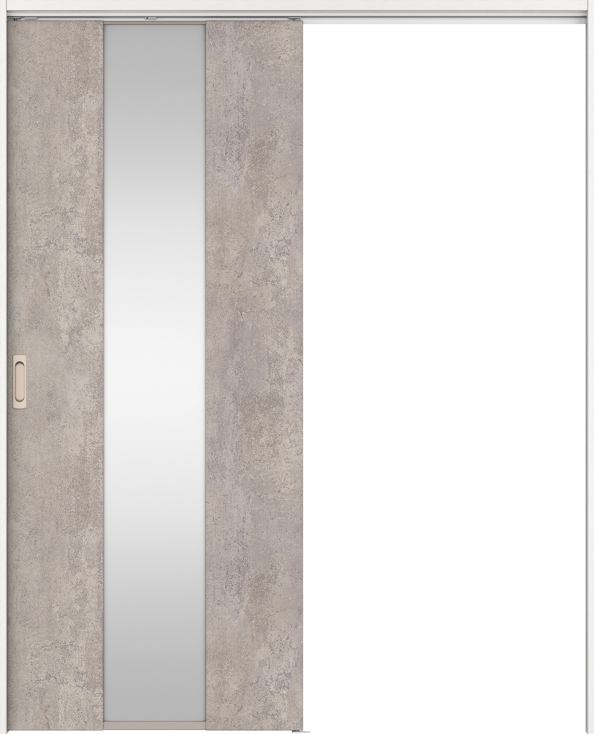 リビングドア　イエリア　吊戸・片引　扉セット　Ｇ５デザイン　１６４５幅用　２０００高　〈コンクリートグレー柄〉　左右兼用　錠なし　ラクラクローズ付用