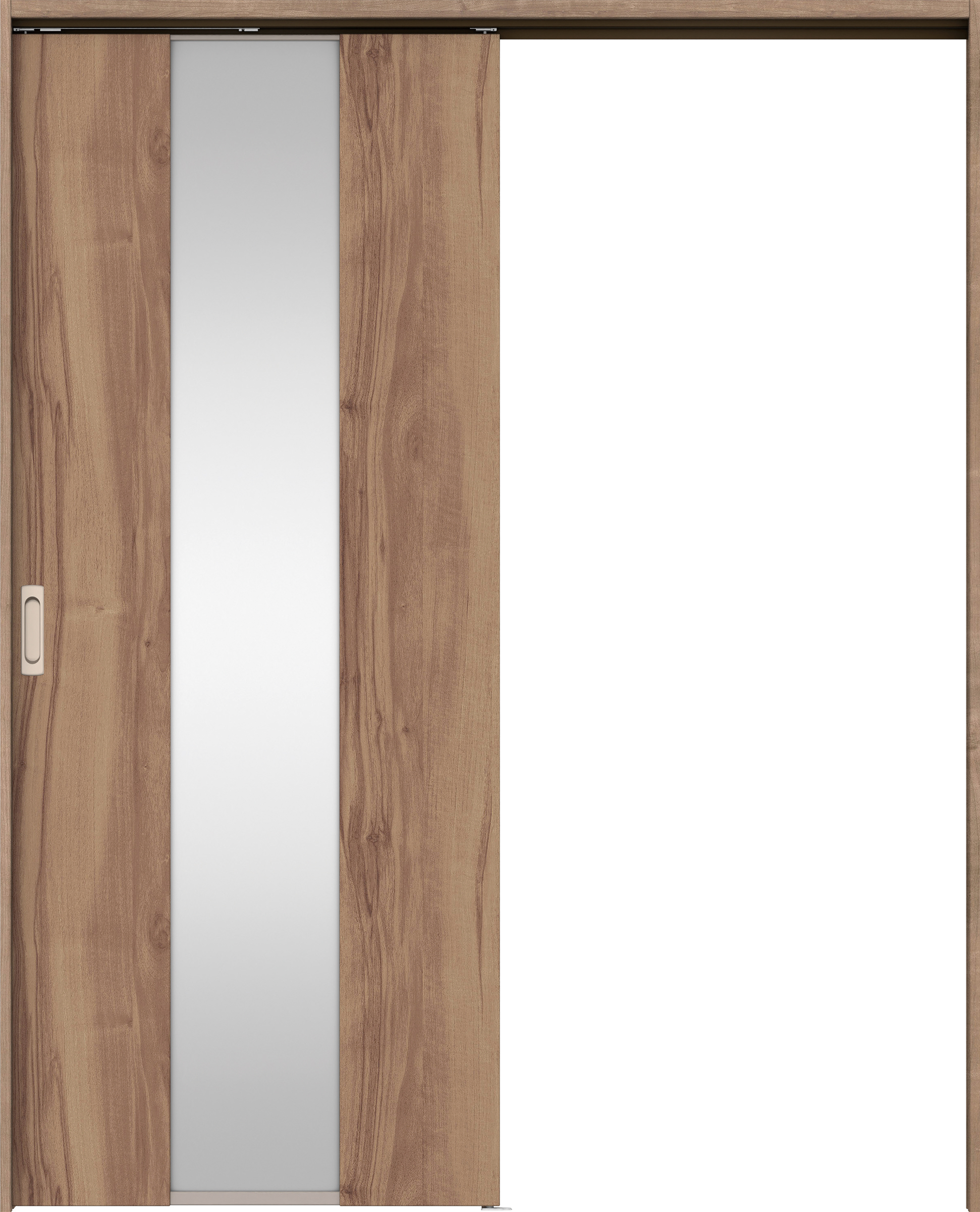 リビングドア　イエリア　吊戸・片引　扉セット　Ｇ５デザイン　１６４５幅用　２０００高　〈バームブラウン柄〉　左右兼用　錠なし　ラクラクローズ付用